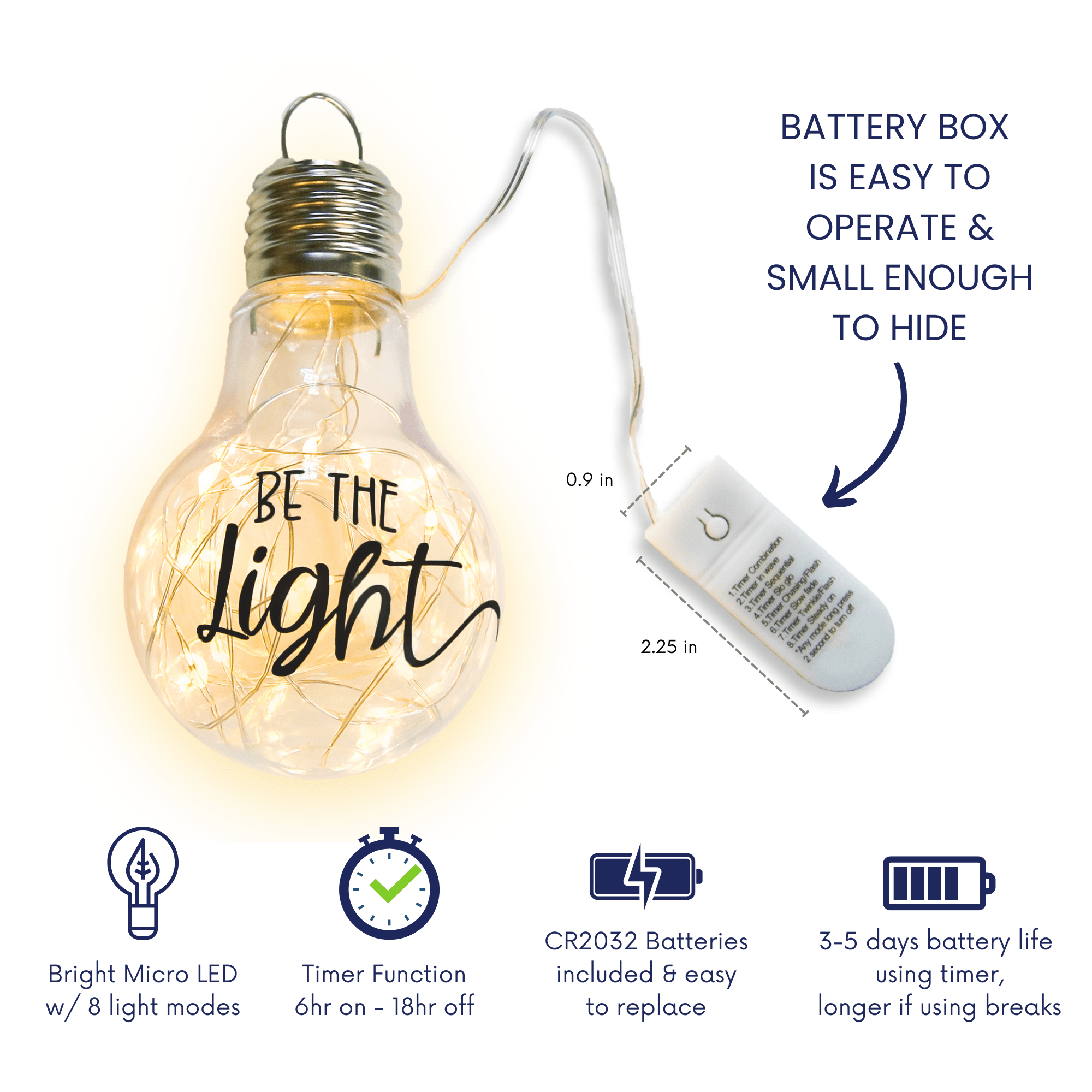 Faith Lutheran Be the Light Lighted Christmas Ornament - Firefly Wishes