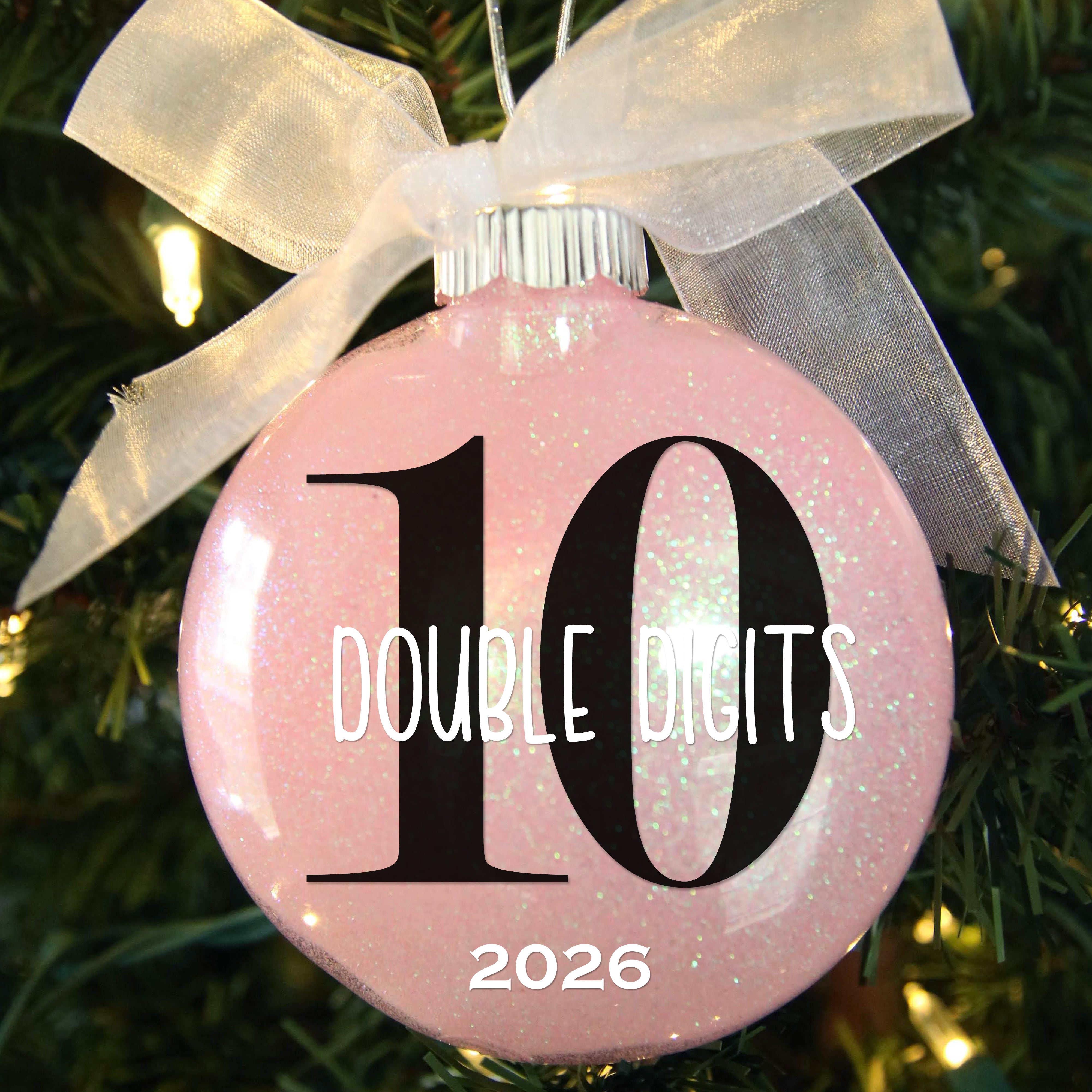 Personalized 10th Birthday Glitter Christmas Ornament - Custom Name & Year Keepsake