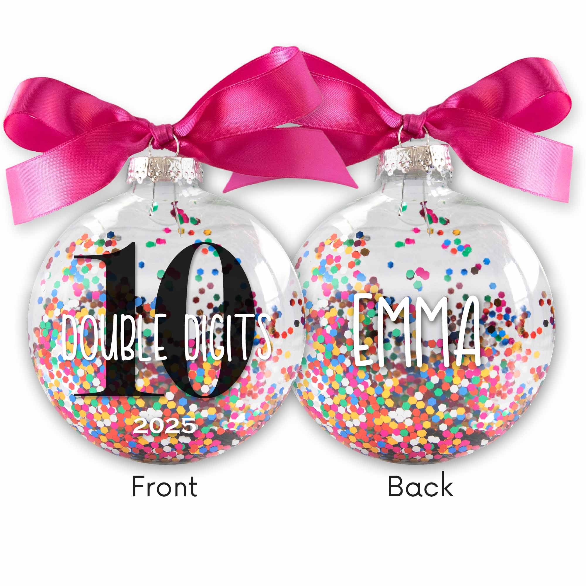 Personalized Confetti Birthday Ornament – Milestone Keepsake - Firefly Wishes