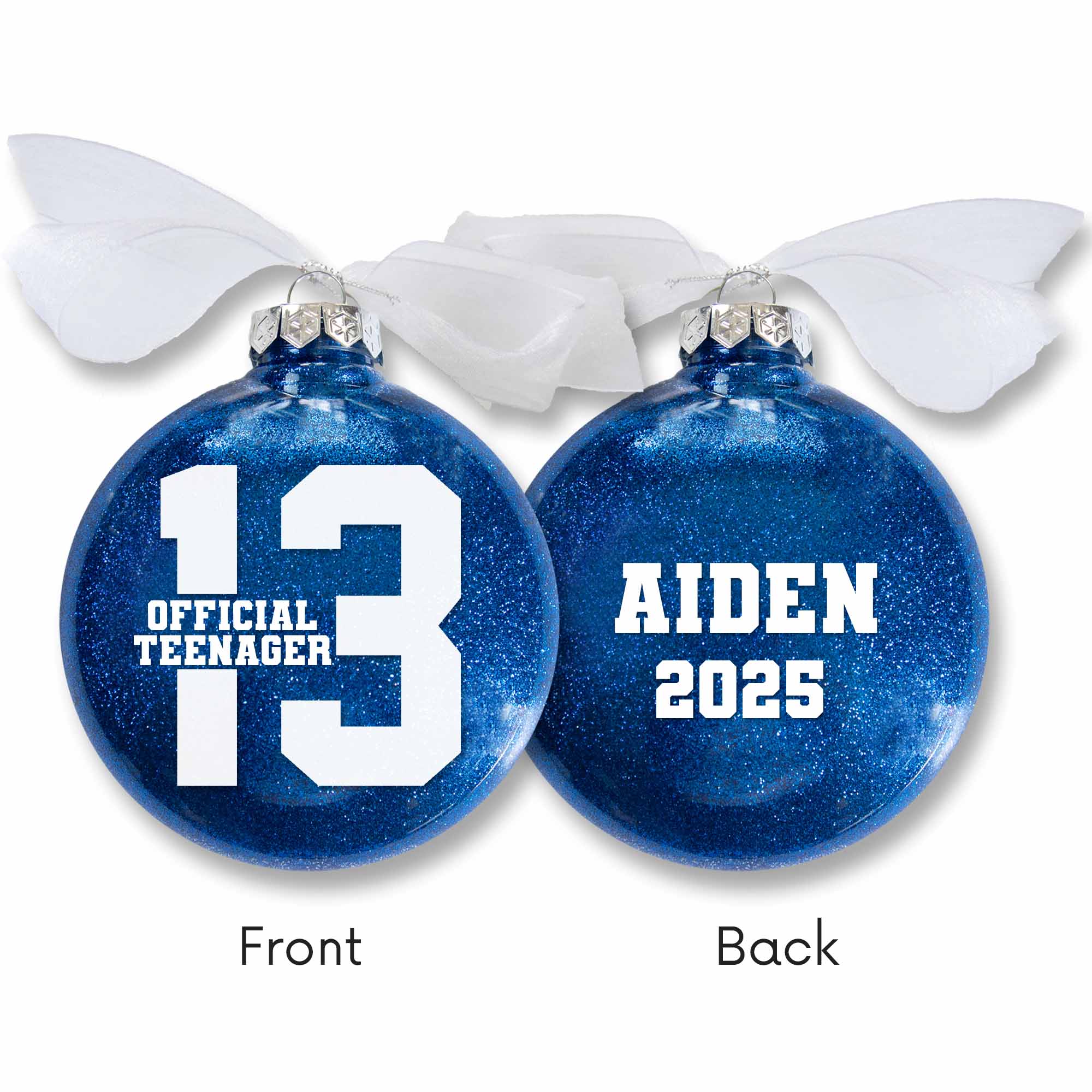 Personalized Glitter Birthday Ornament – Milestone Keepsake