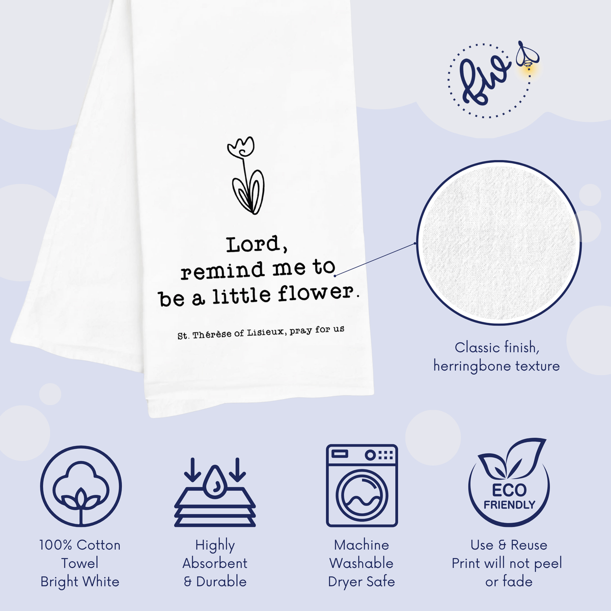 Little Flower Kitchen Towel — St. Thérèse of Lisieux