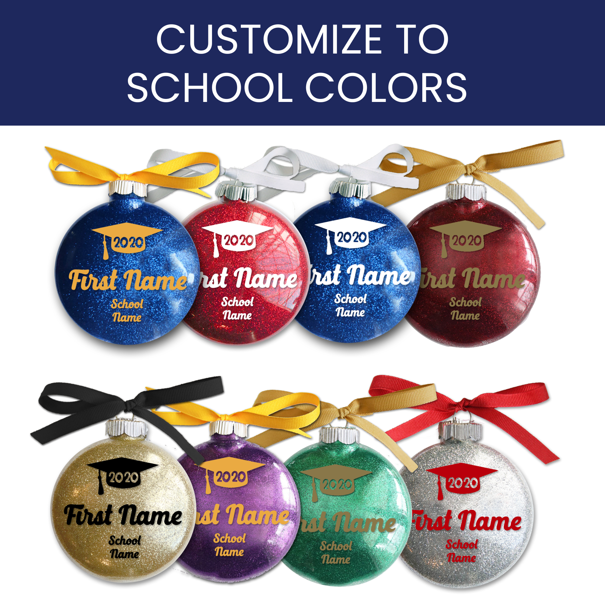 Graduation Glitter Christmas Ornament