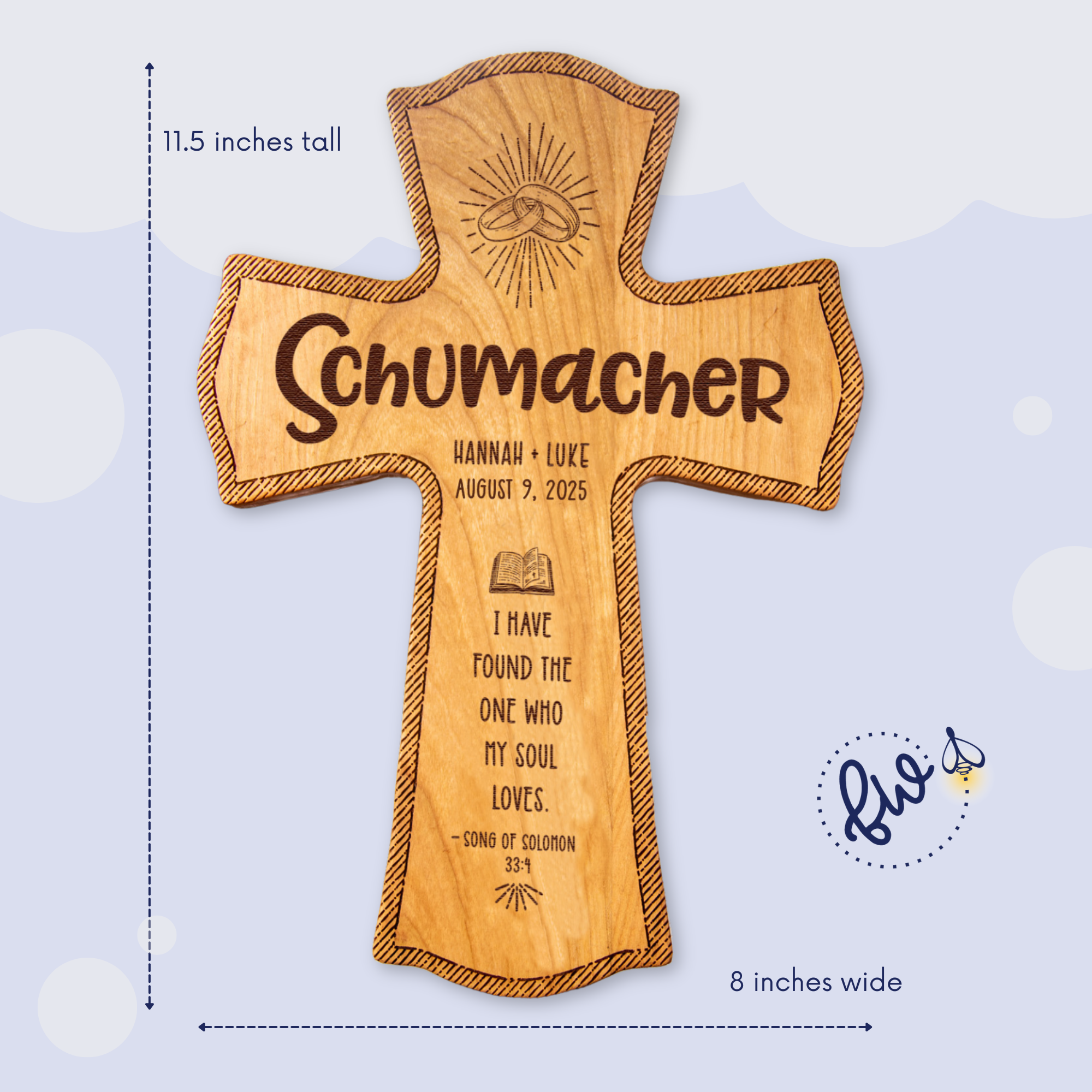 Personalized Wedding Gift - Engraved Marriage Wood Cross