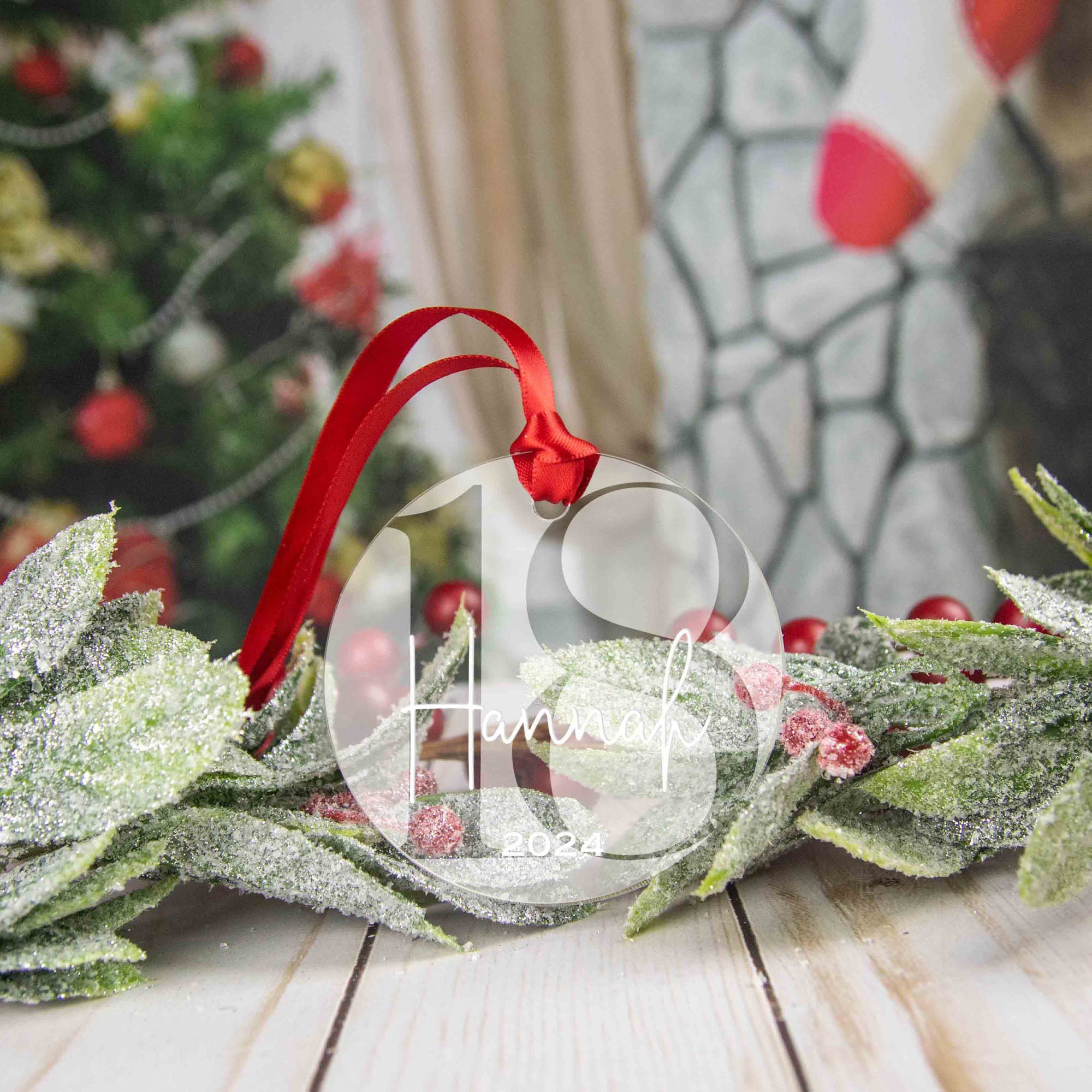 Personalized Acrylic Birthday Ornament – Milestone Keepsake
