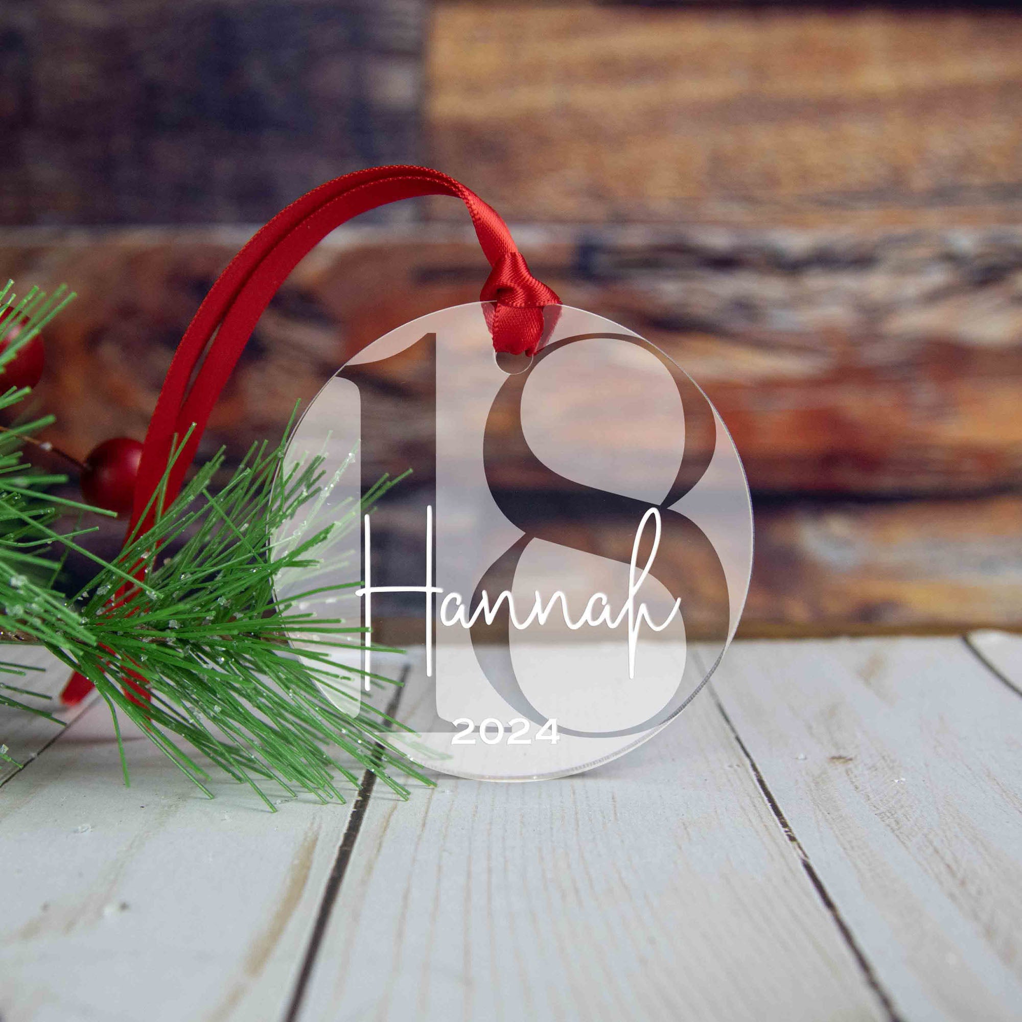 Personalized Acrylic Birthday Ornament – Milestone Keepsake