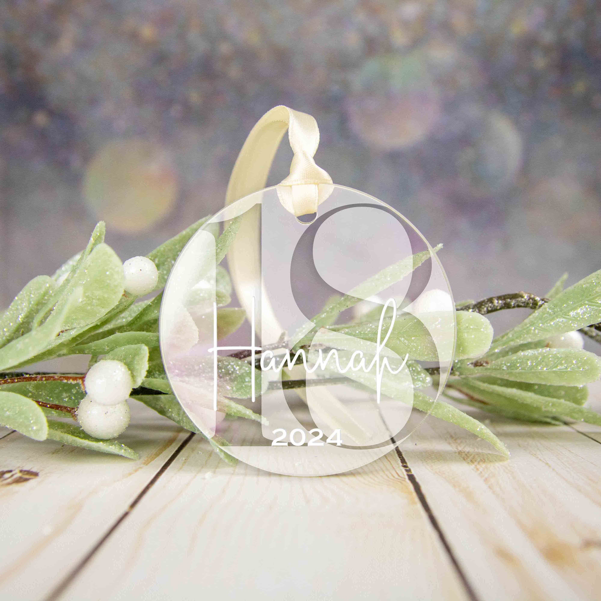 Personalized Acrylic Birthday Ornament – Milestone Keepsake