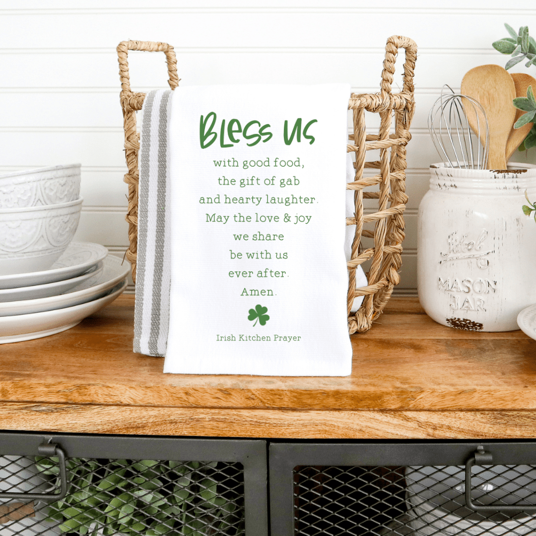 Irish Kitchen Prayer Kitchen Towel - Firefly Wishes