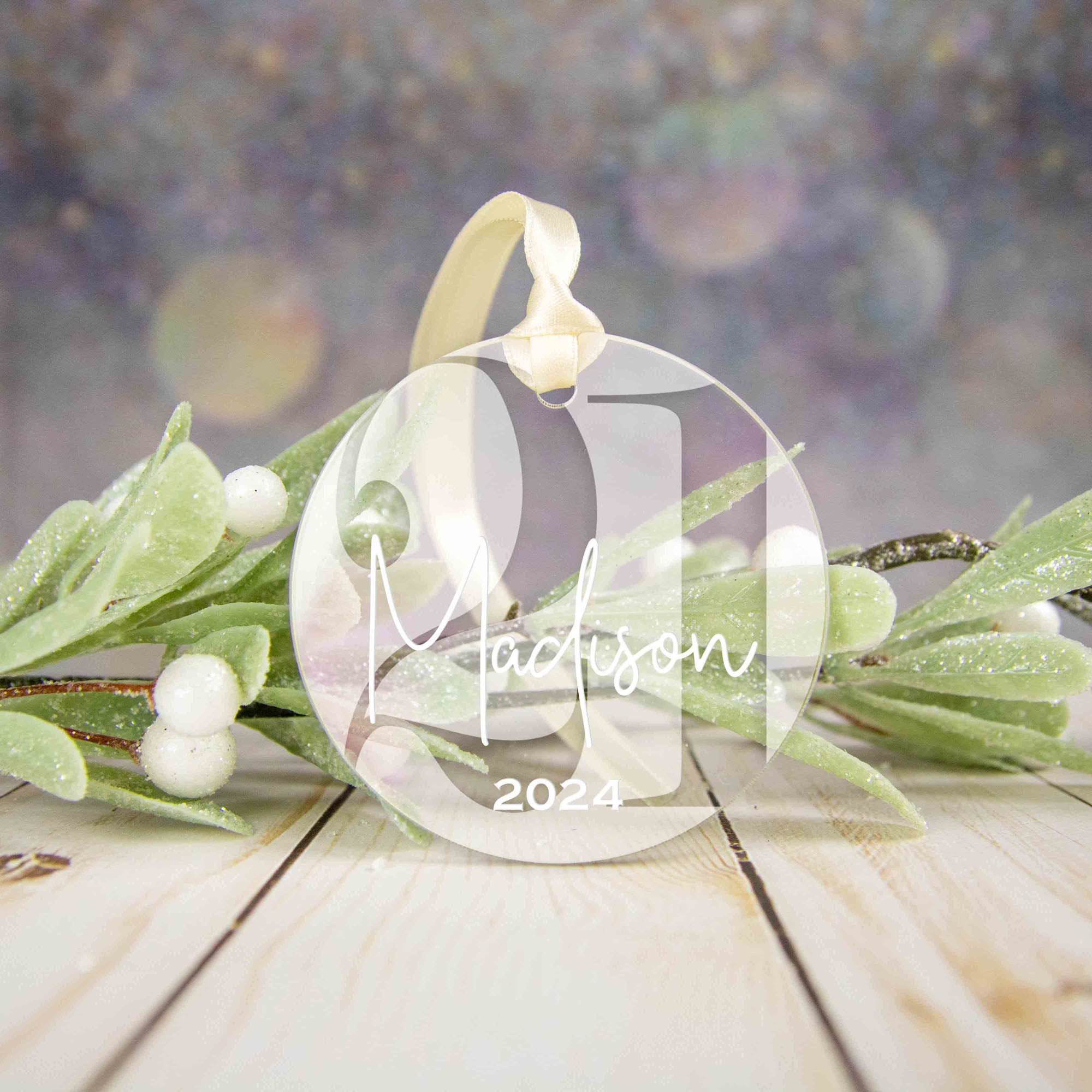 Personalized 21st Birthday Acrylic Christmas Ornament, Gift Box Included