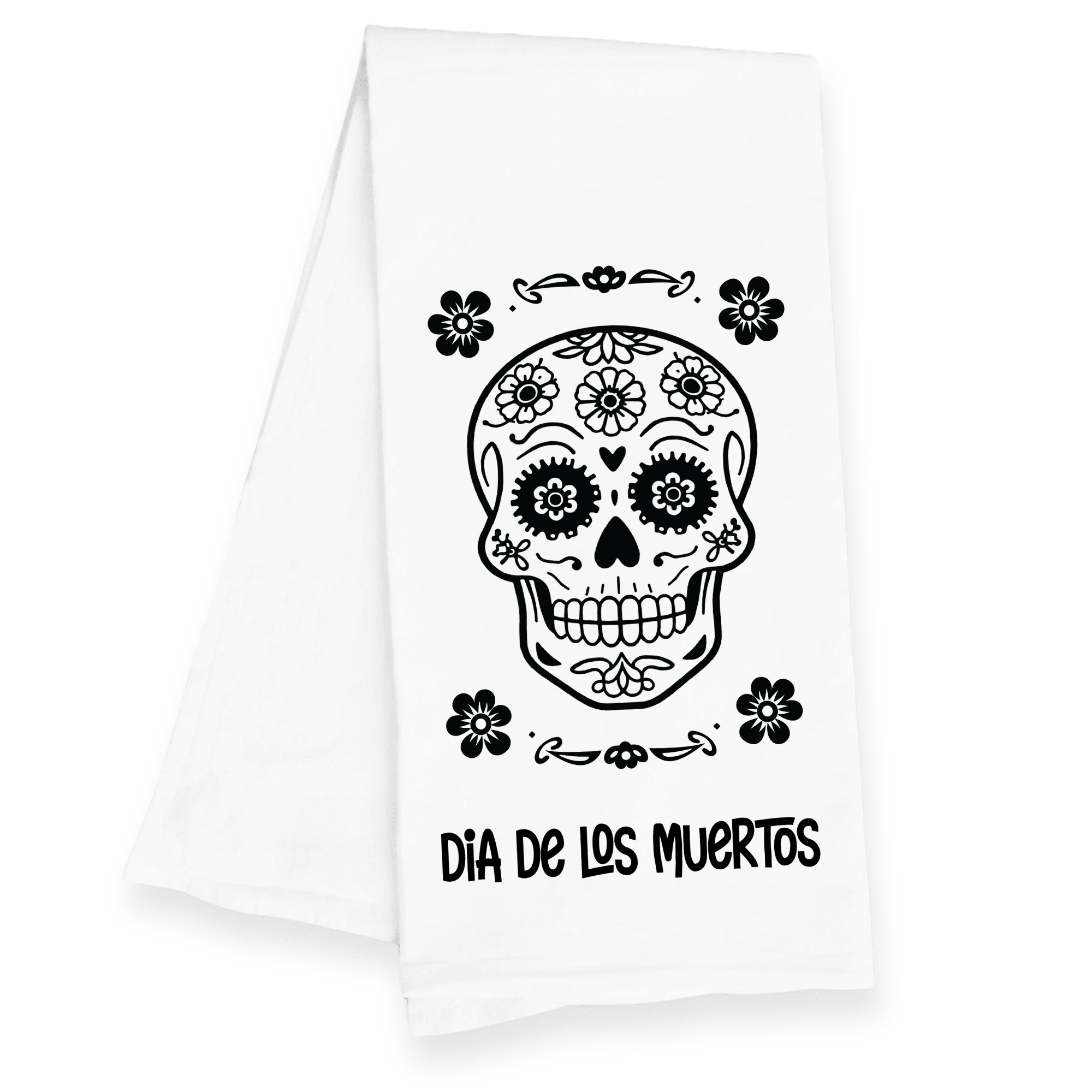 Día de los Muertos Kitchen Towel - Day of the Dead Sugar Skull - Firefly Wishes