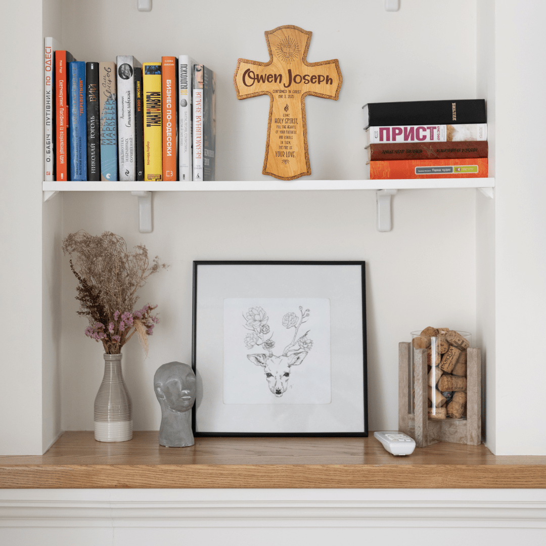Confirmation Personalized Wood Cross - Engraved Religious Keepsake Gift - Firefly Wishes