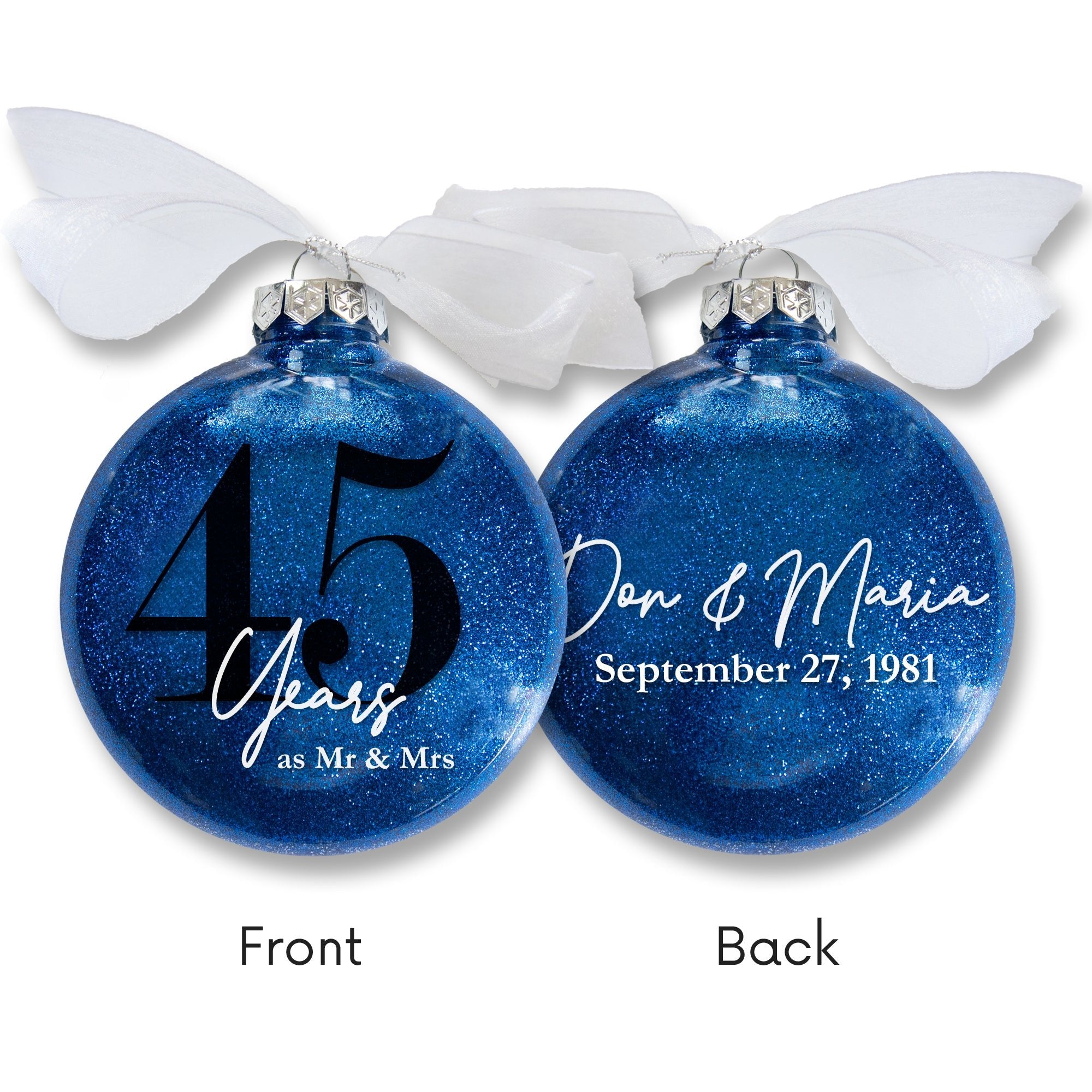 Personalized Anniversary Glitter Ornament – Milestone Keepsake Gift - Firefly Wishes