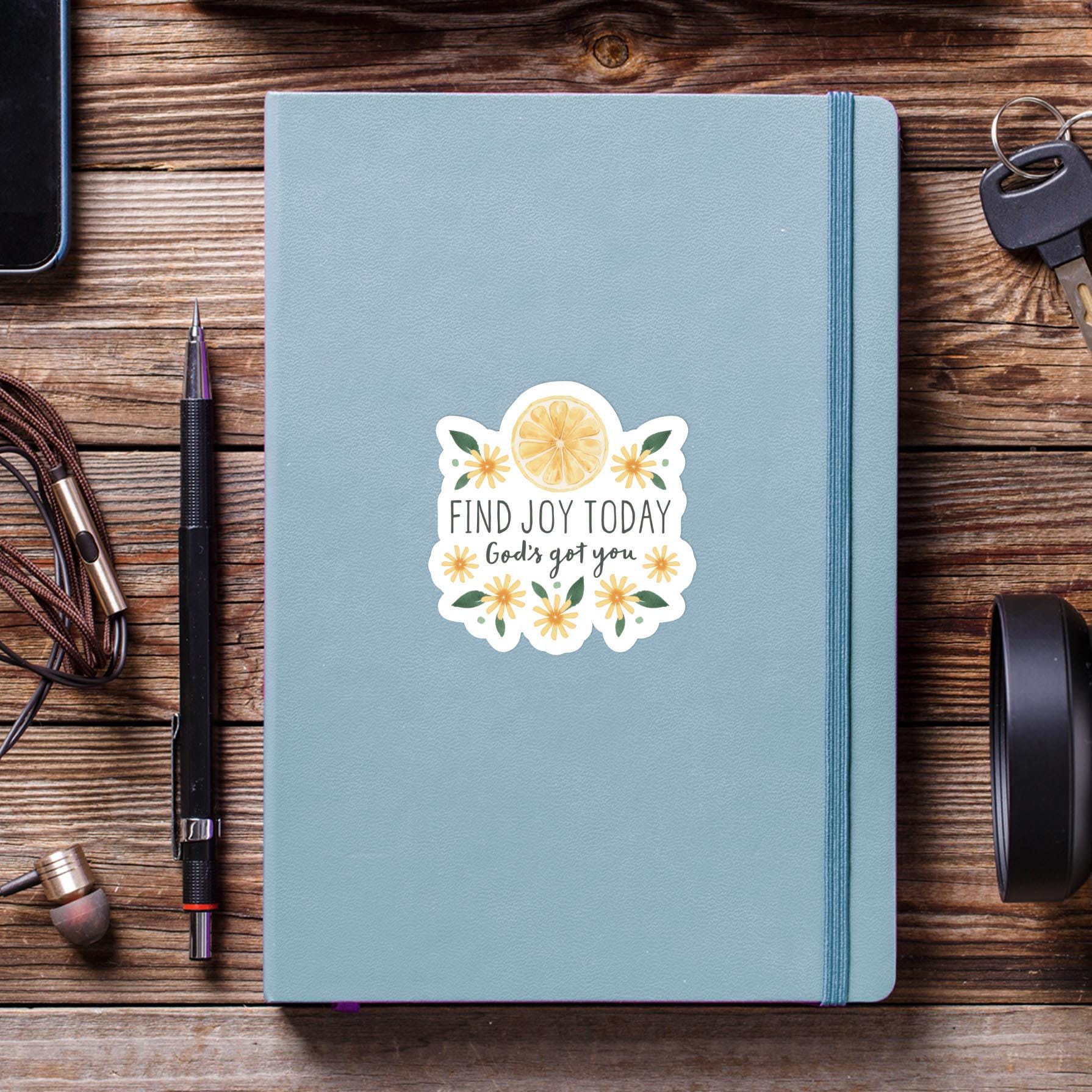 Find Joy Today Christian Sticker - Lemon Floral Faith Sticker