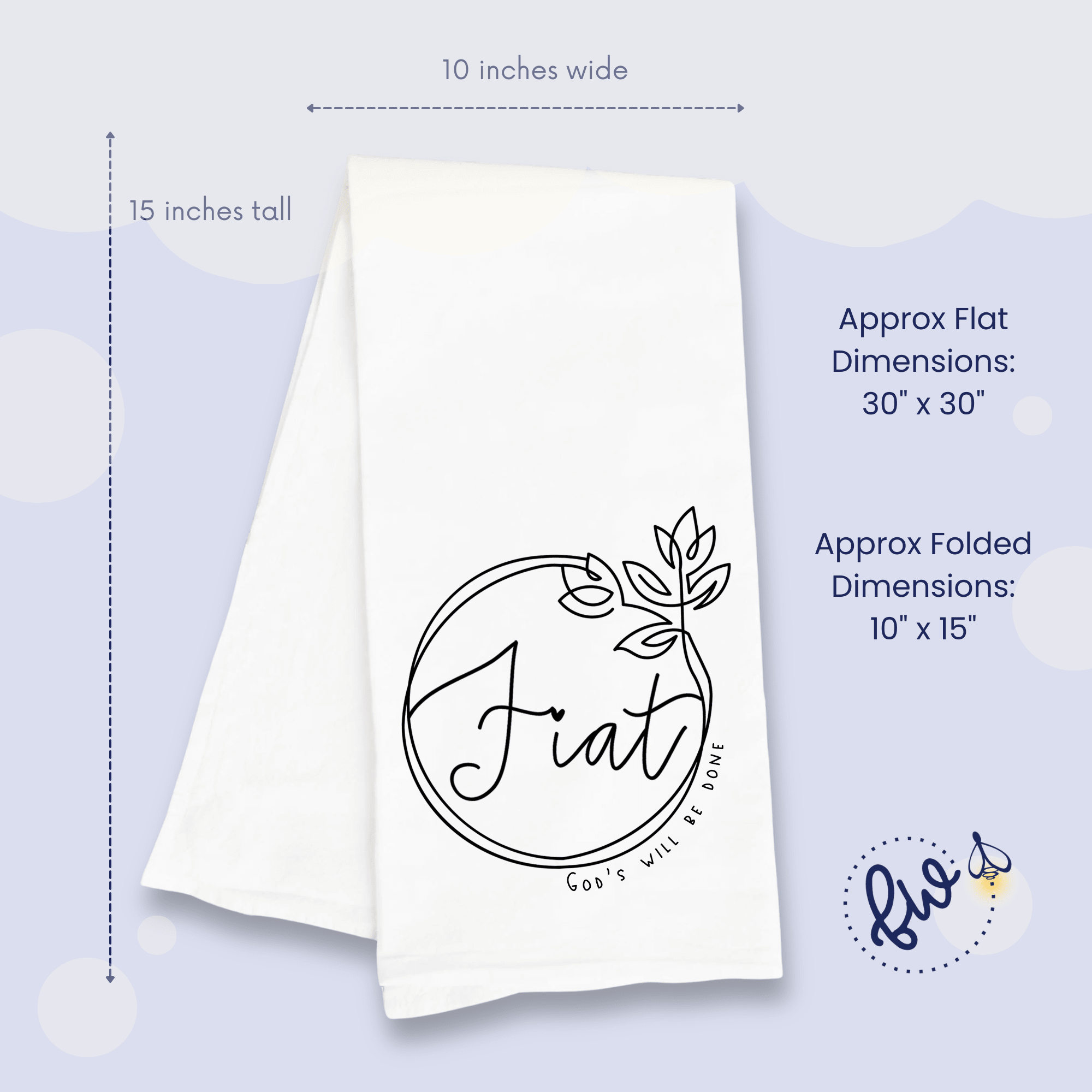 Fiat Catholic Kitchen Towel – Marian “Yes” & Catholic Faith Inspiration - Firefly Wishes