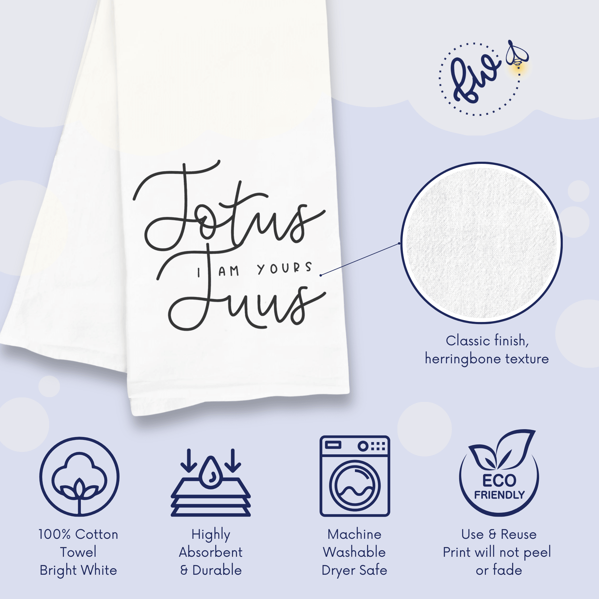 Totus Tuus Catholic Kitchen Towel – Catholic Motto & Marian Devotion - Firefly Wishes