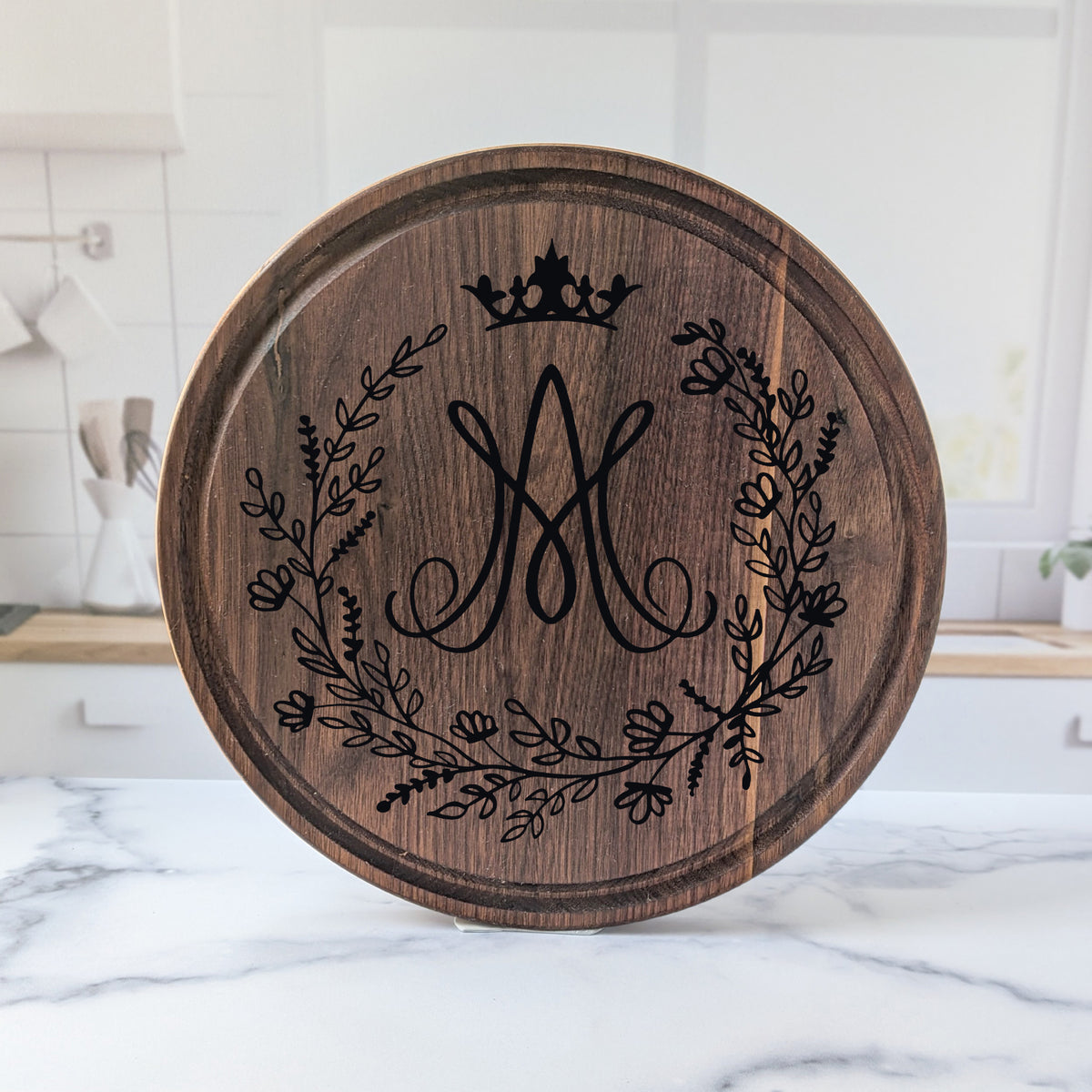 Auspice Maria Cutting Board — Virgin Mary Monogram