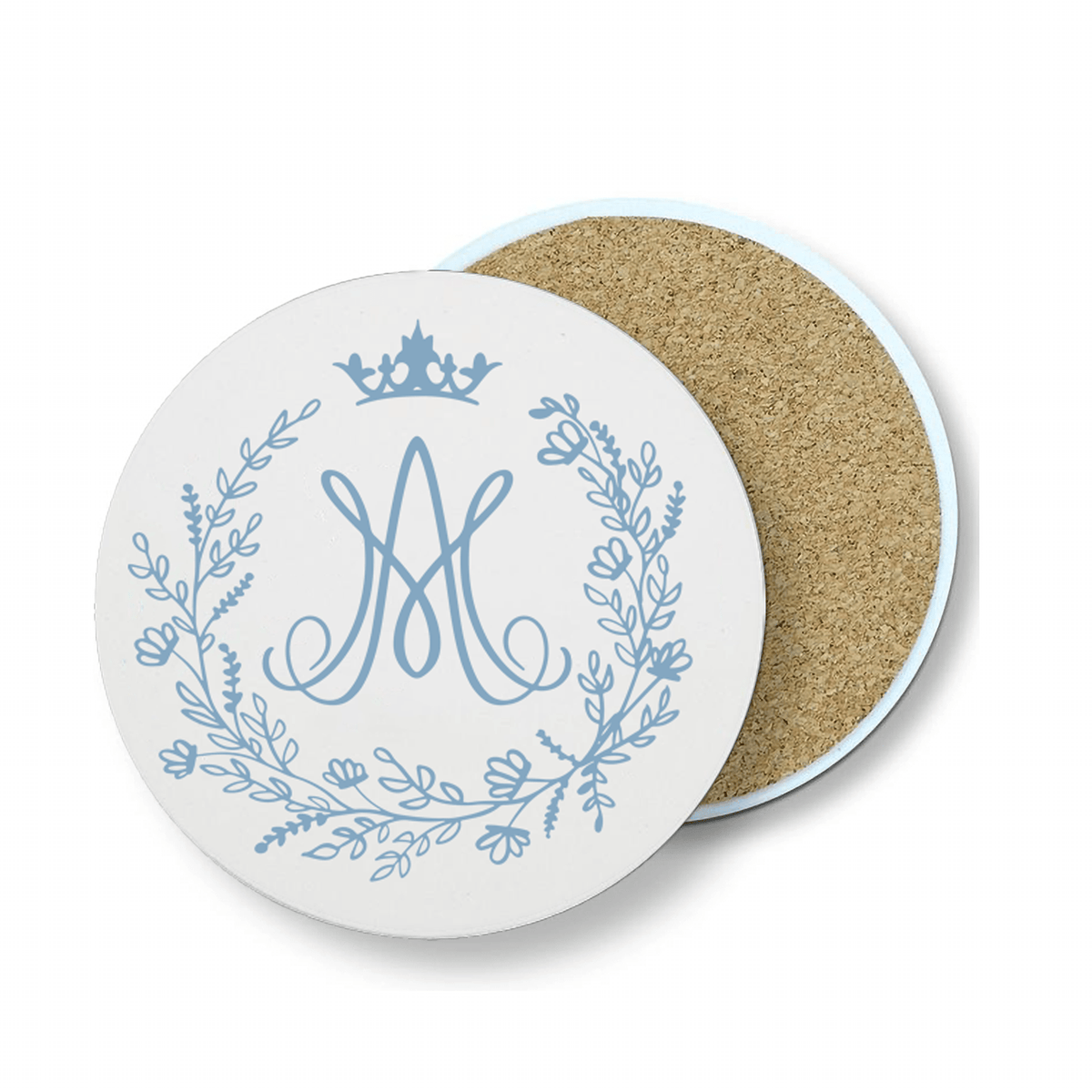 Auspice Maria Stone Coaster — Marian Monogram - Firefly Wishes