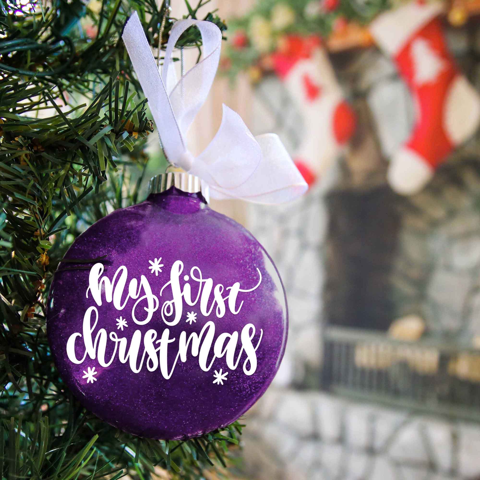 Baby's My First Christmas Glitter Ornament - Firefly Wishes