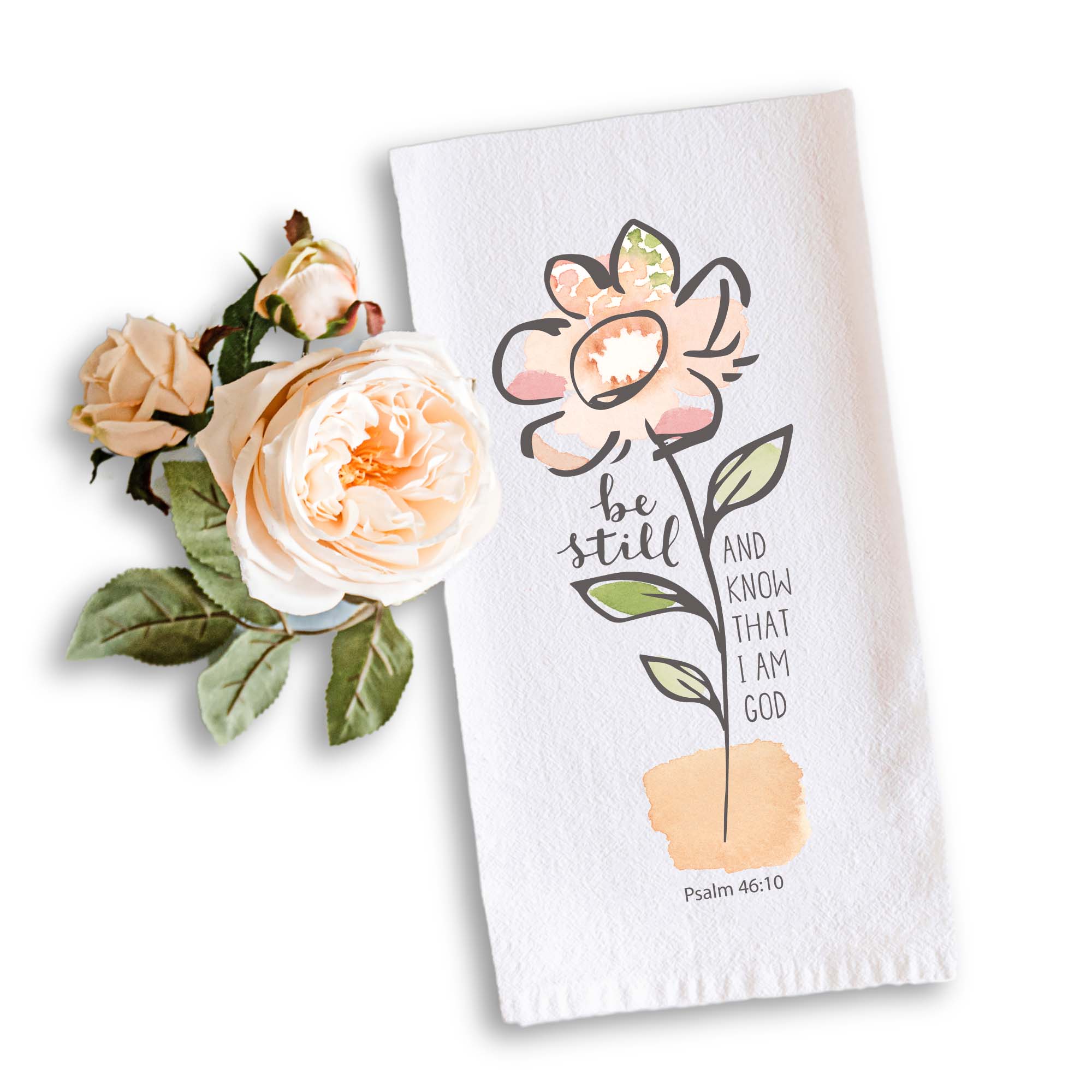 Be Still and Know Kitchen Towel – Psalm 46:10 Christian Gift