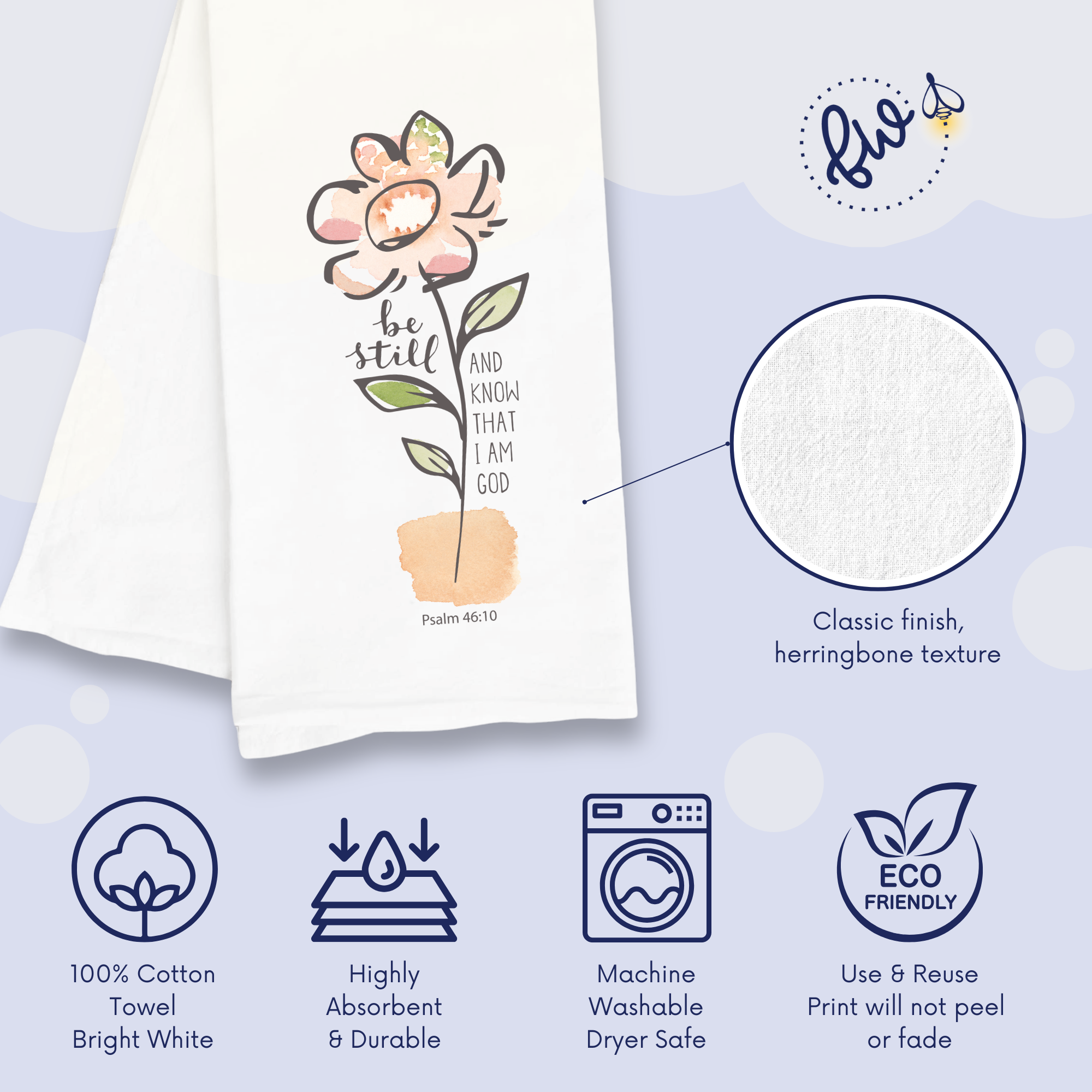 Be Still and Know Kitchen Towel – Psalm 46:10 Christian Gift