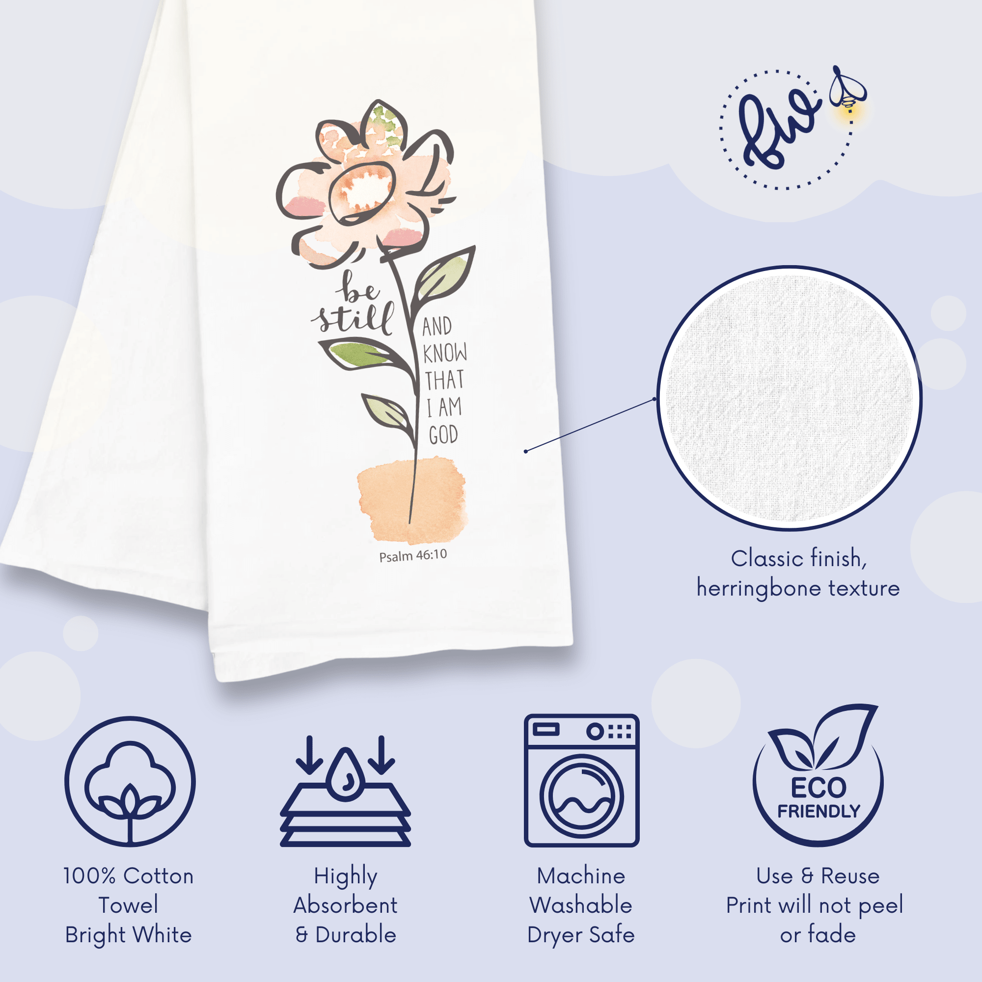 Be Still and Know Kitchen Towel – Psalm 46:10 Christian Gift - Firefly Wishes