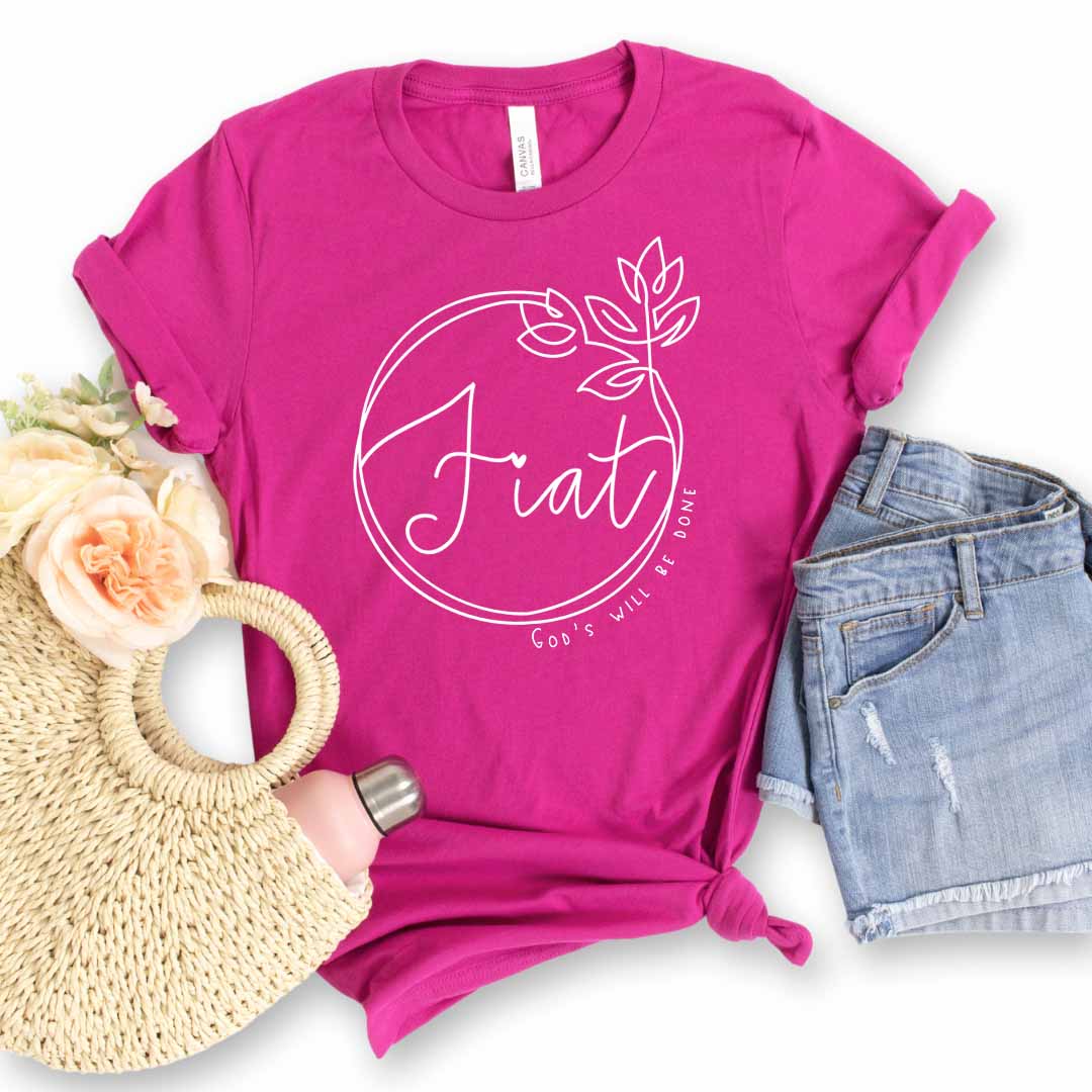 Fiat Catholic T-Shirt - God's Will Be Done - Firefly Wishes