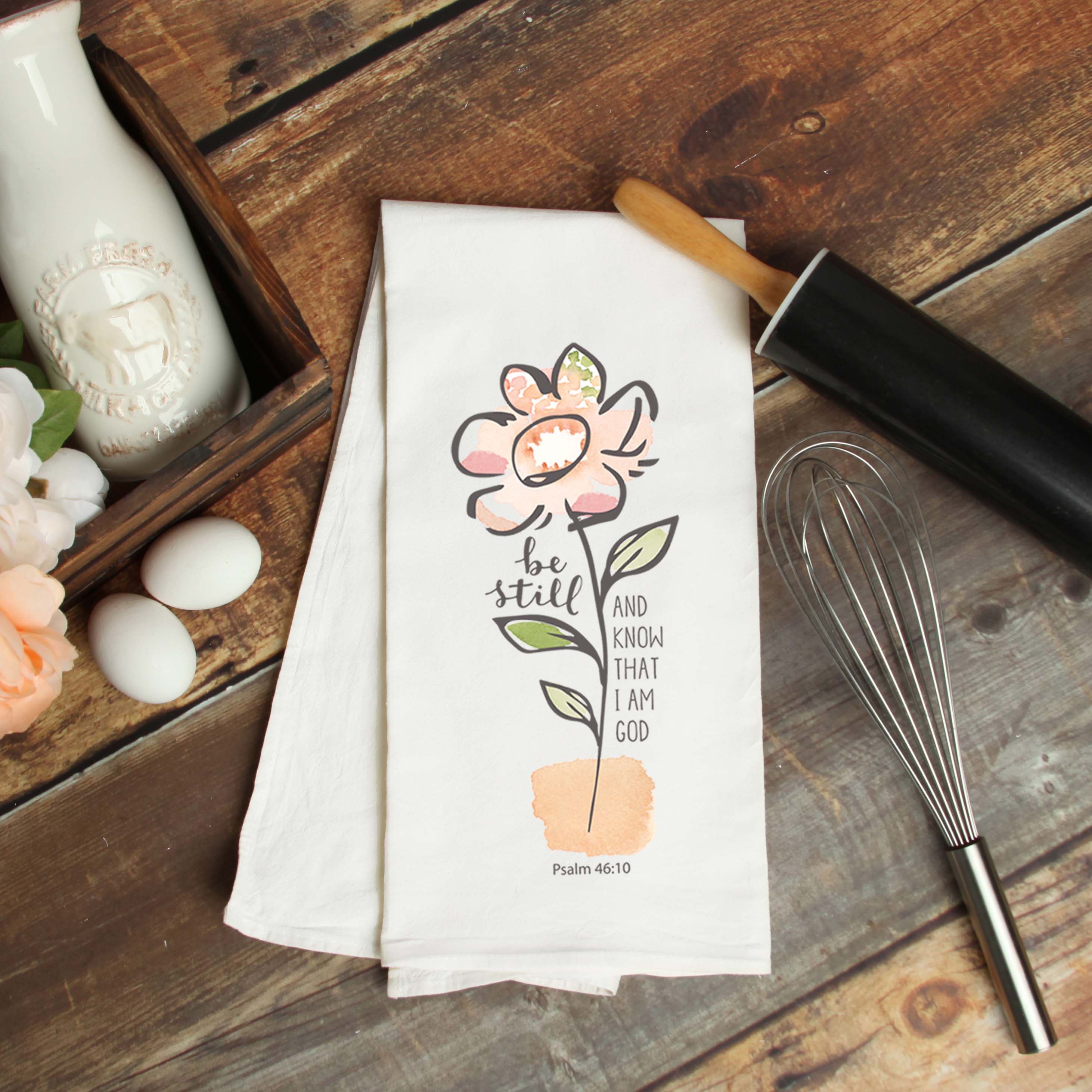Be Still and Know Kitchen Towel – Psalm 46:10 Christian Gift