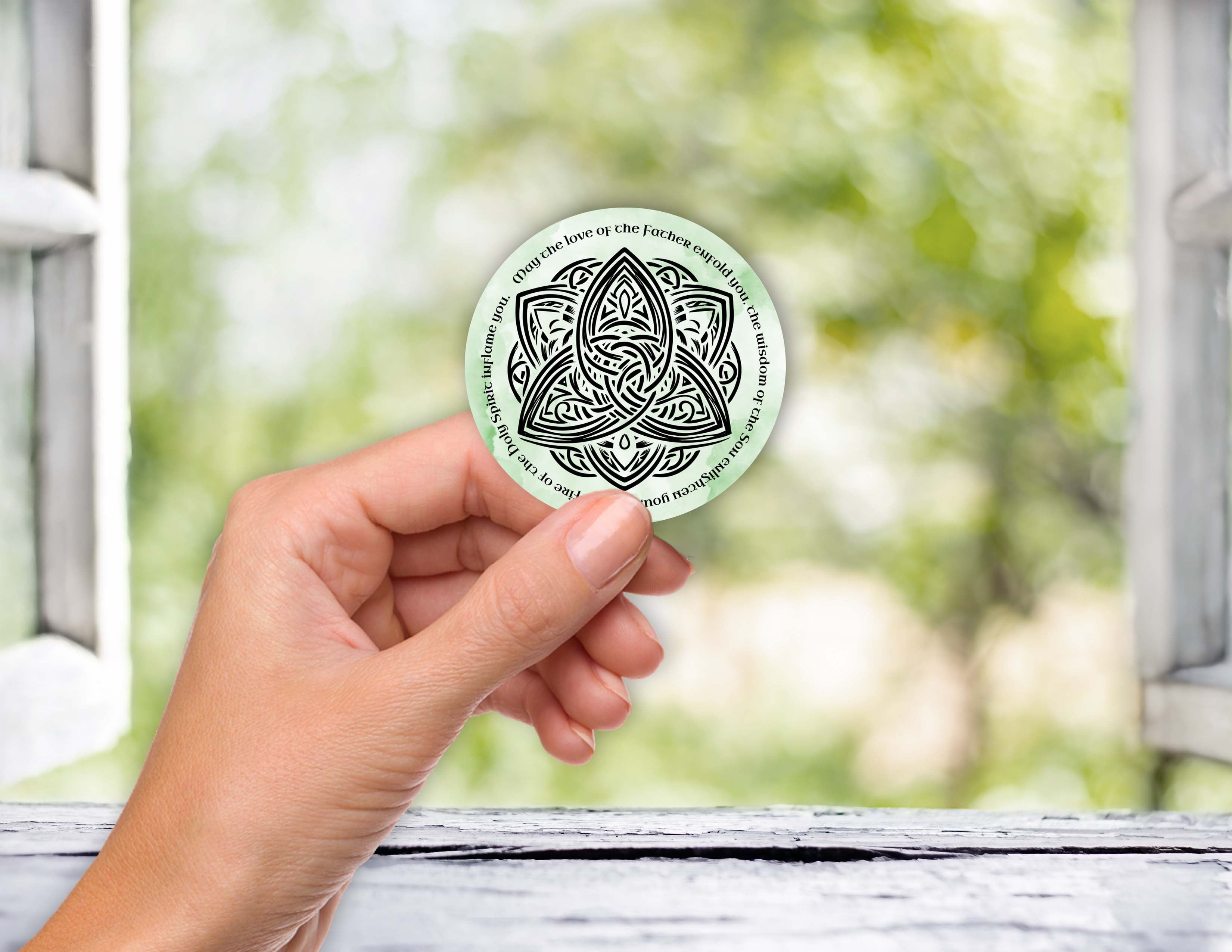 Celtic Knot Waterproof Vinyl Sticker -  Irish Faith & Trinity Symbol