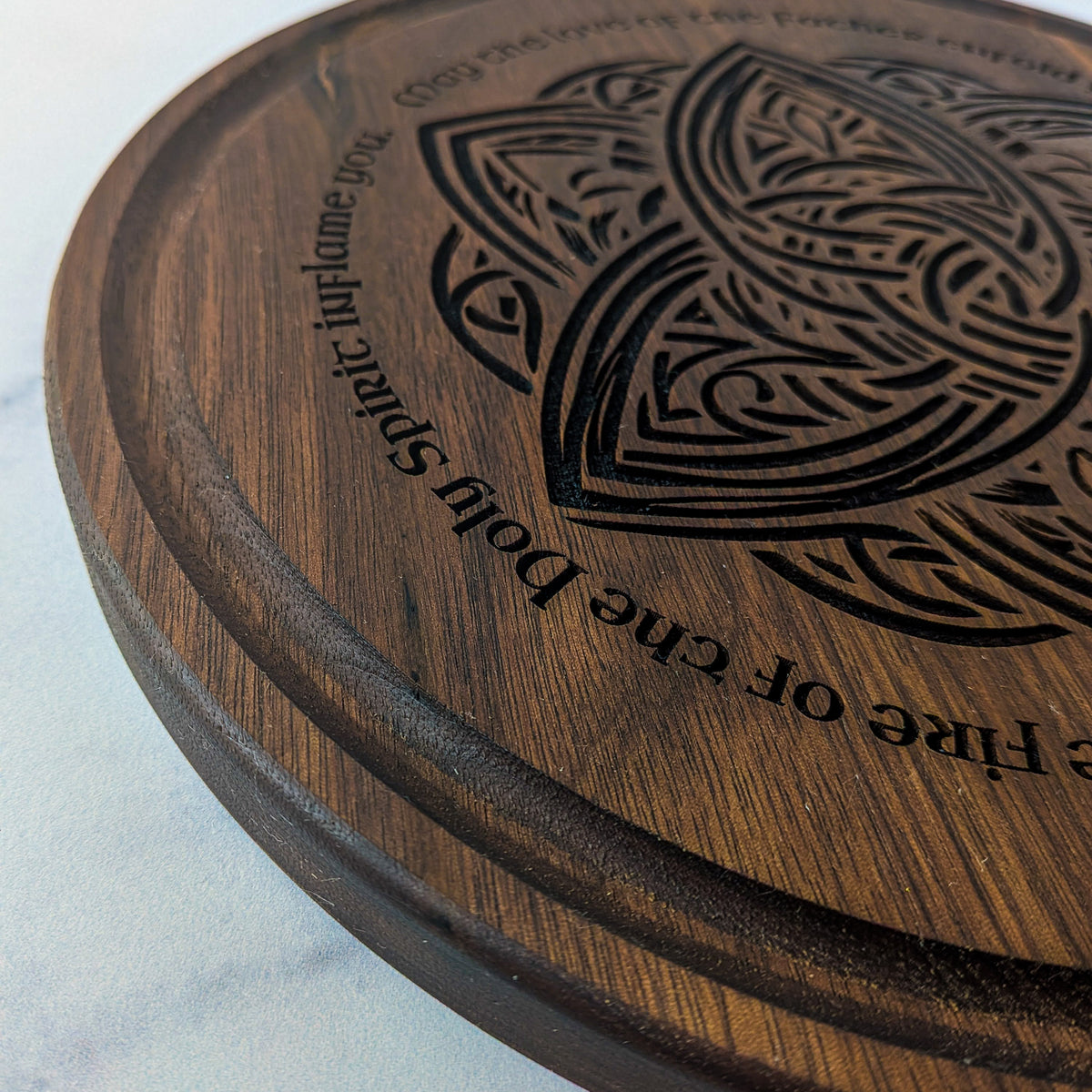 Celtic Trinity Knot Cutting Board — Irish Blessing