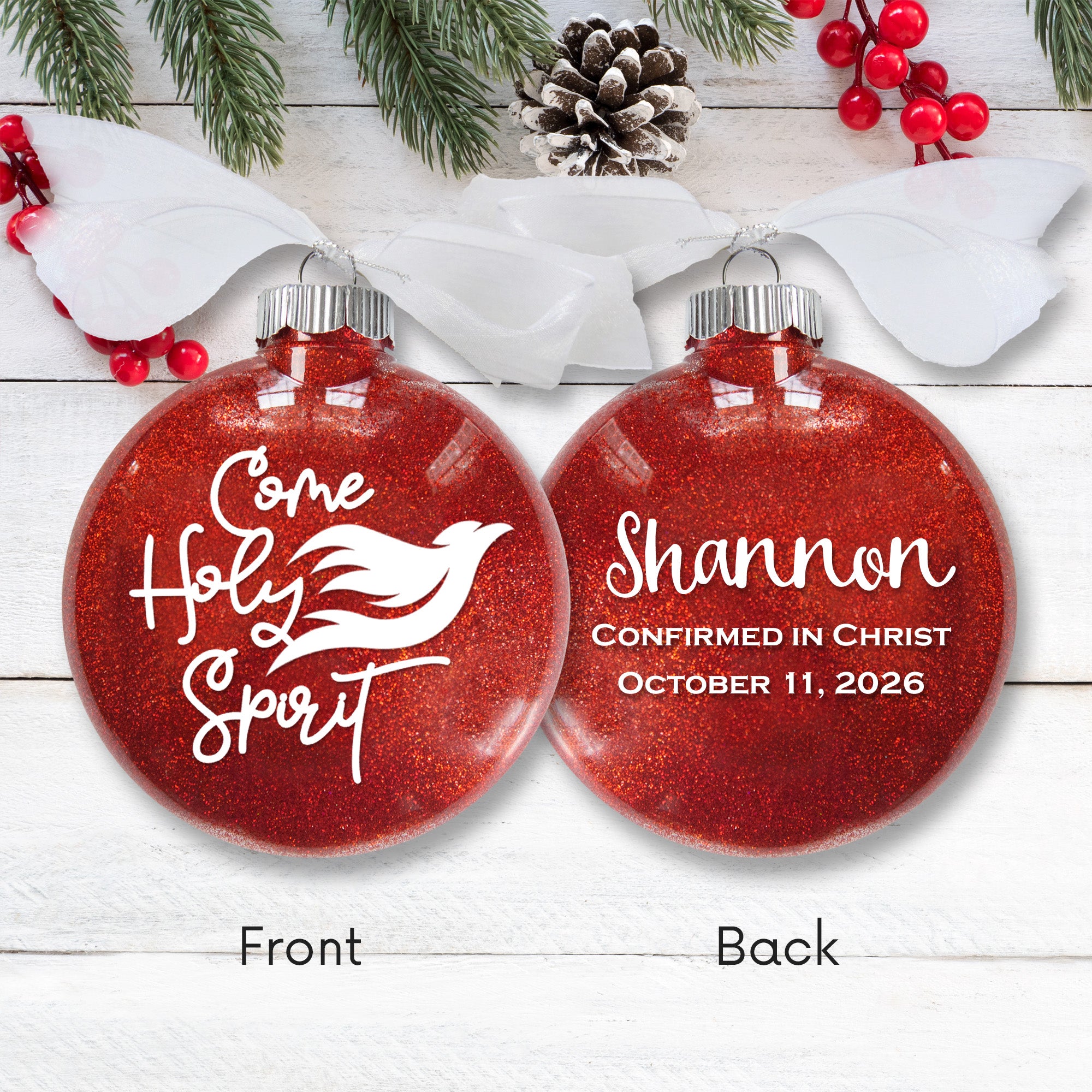 Confirmation Glitter Christmas Ornament