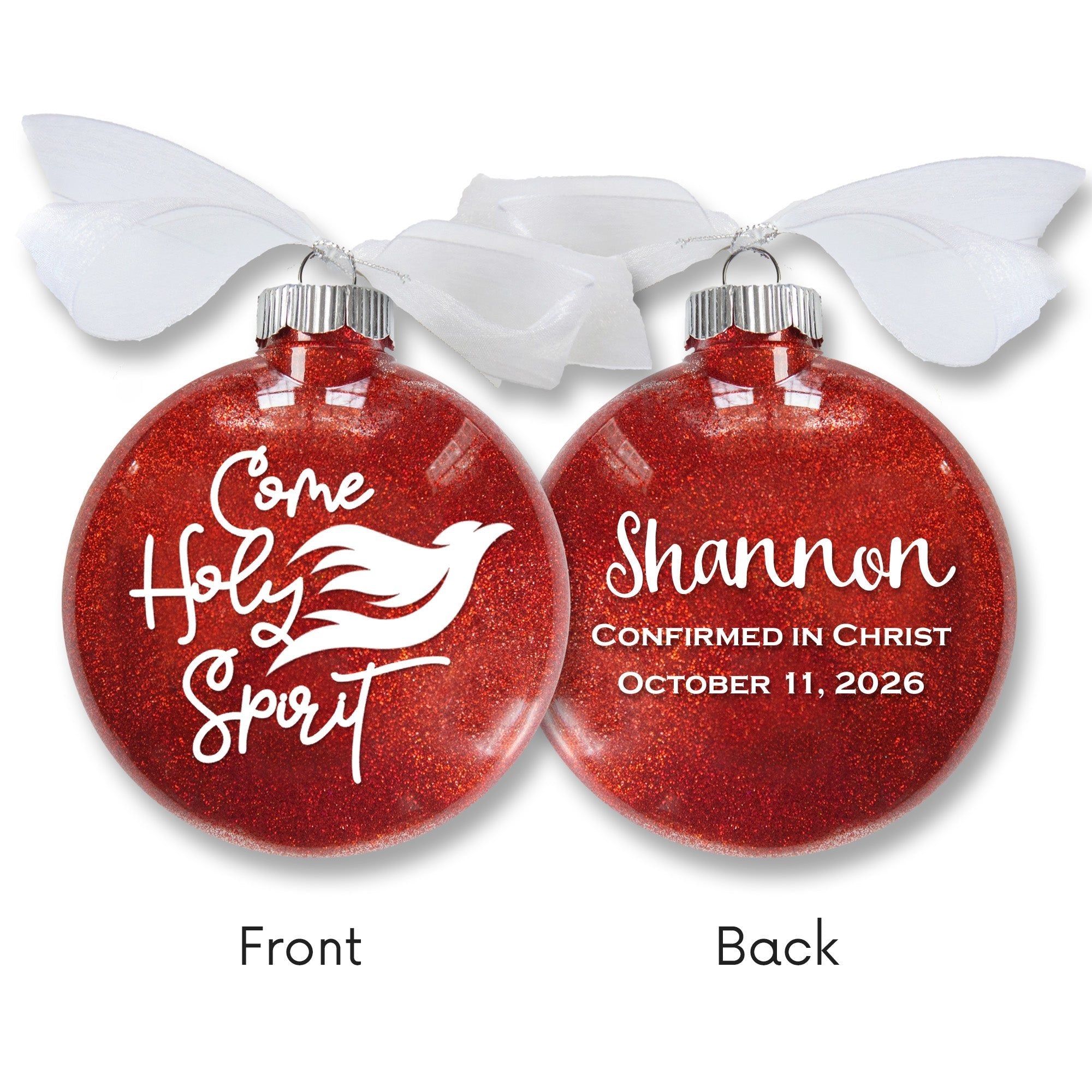 Confirmation Glitter Christmas Ornament - Firefly Wishes