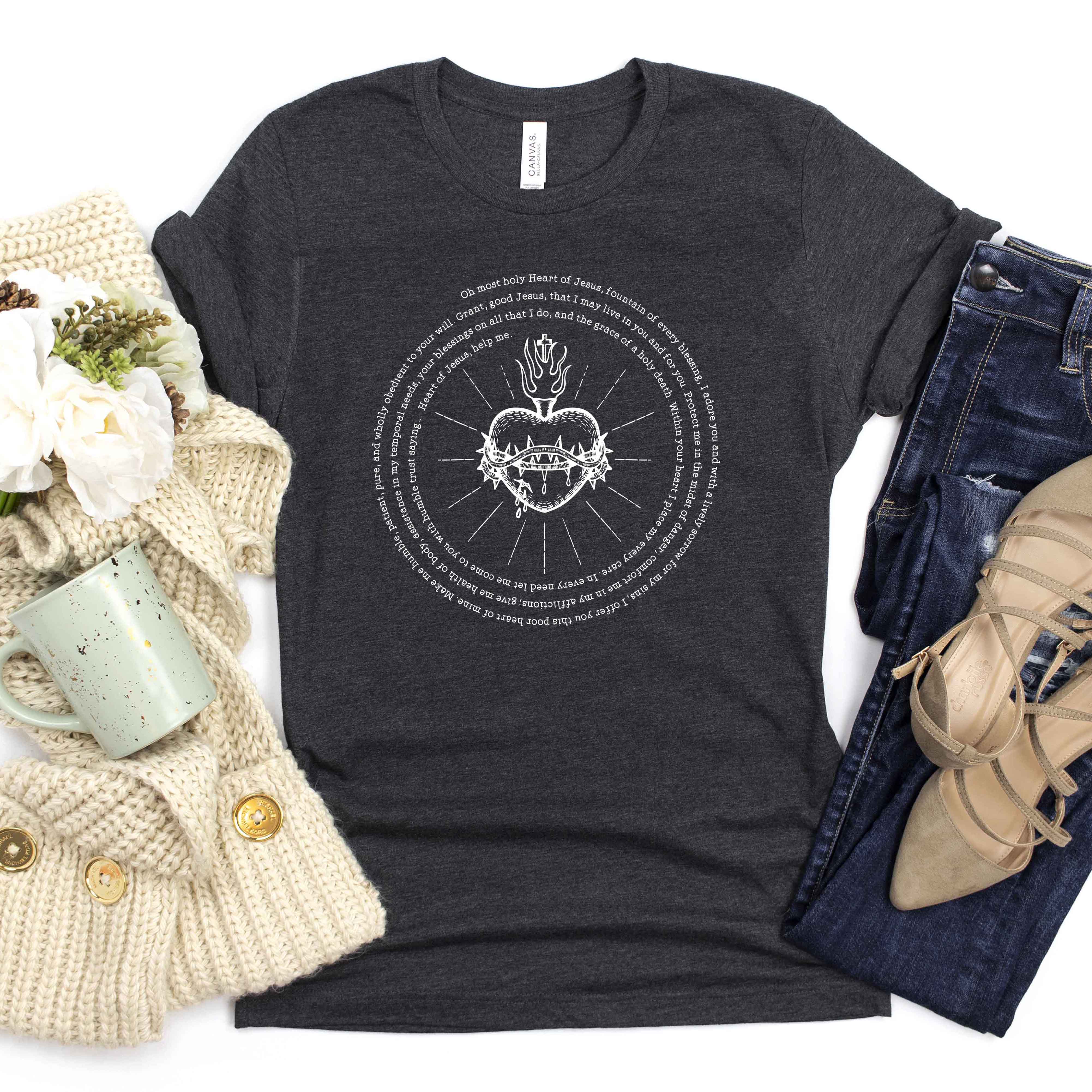 Sacred Heart of Jesus Catholic T-Shirt - Firefly Wishes