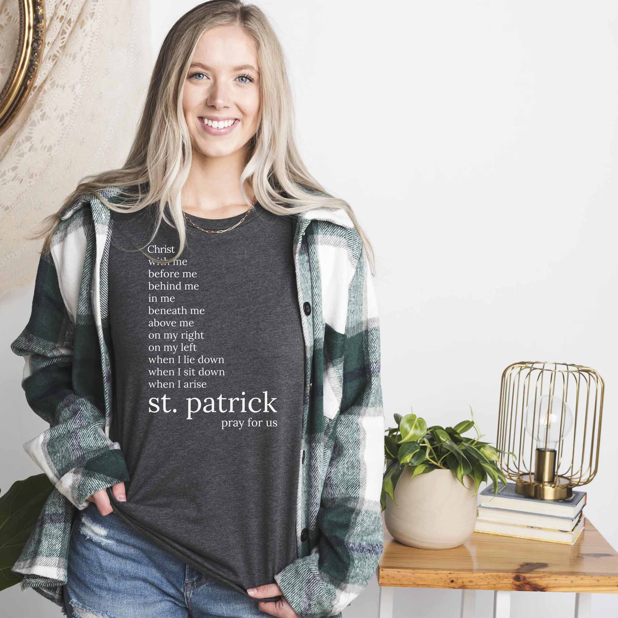 St. Patrick Catholic Saint T-Shirt - Breastplate Prayer - Firefly Wishes