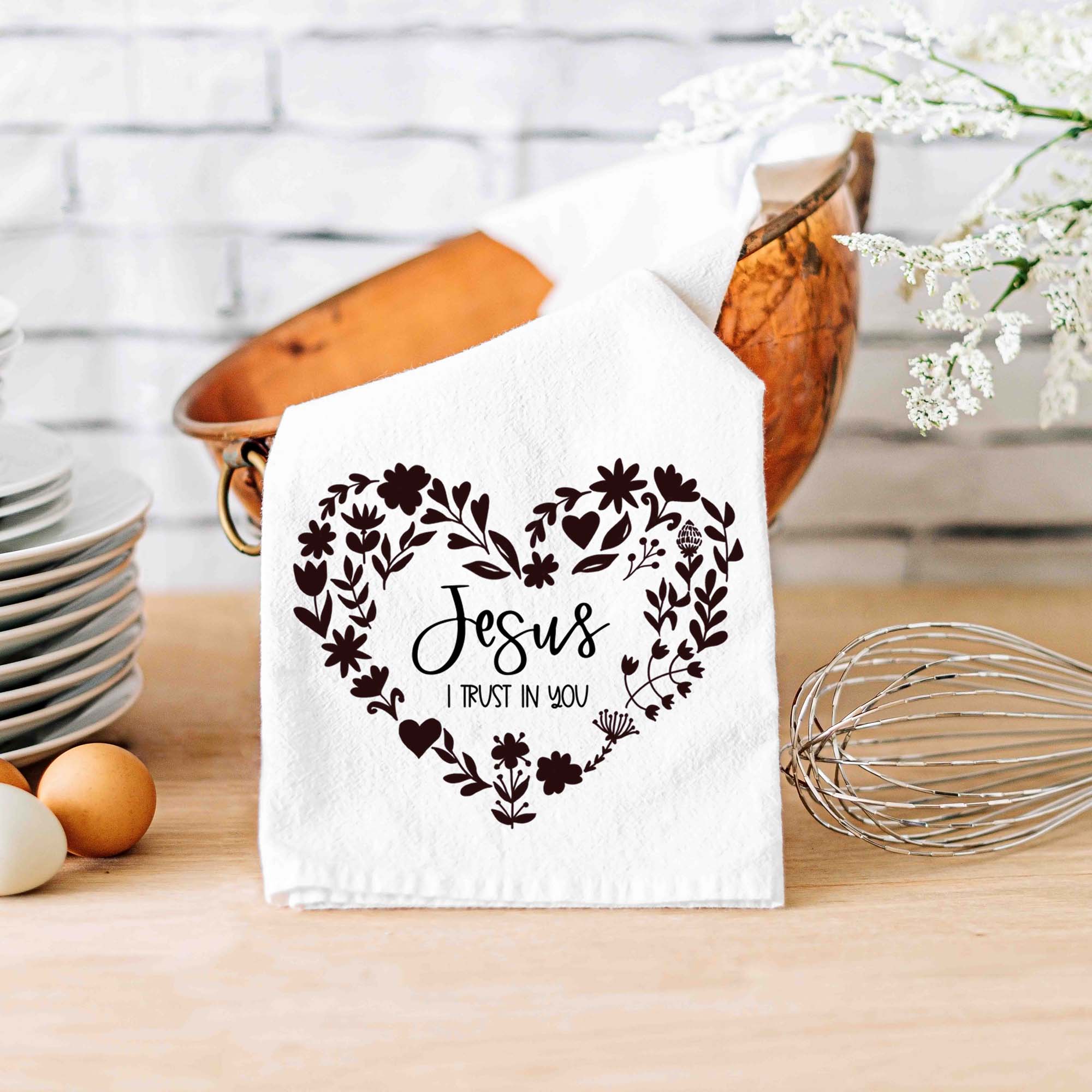 Divine Mercy Kitchen Towel, Jesus I Trust in You