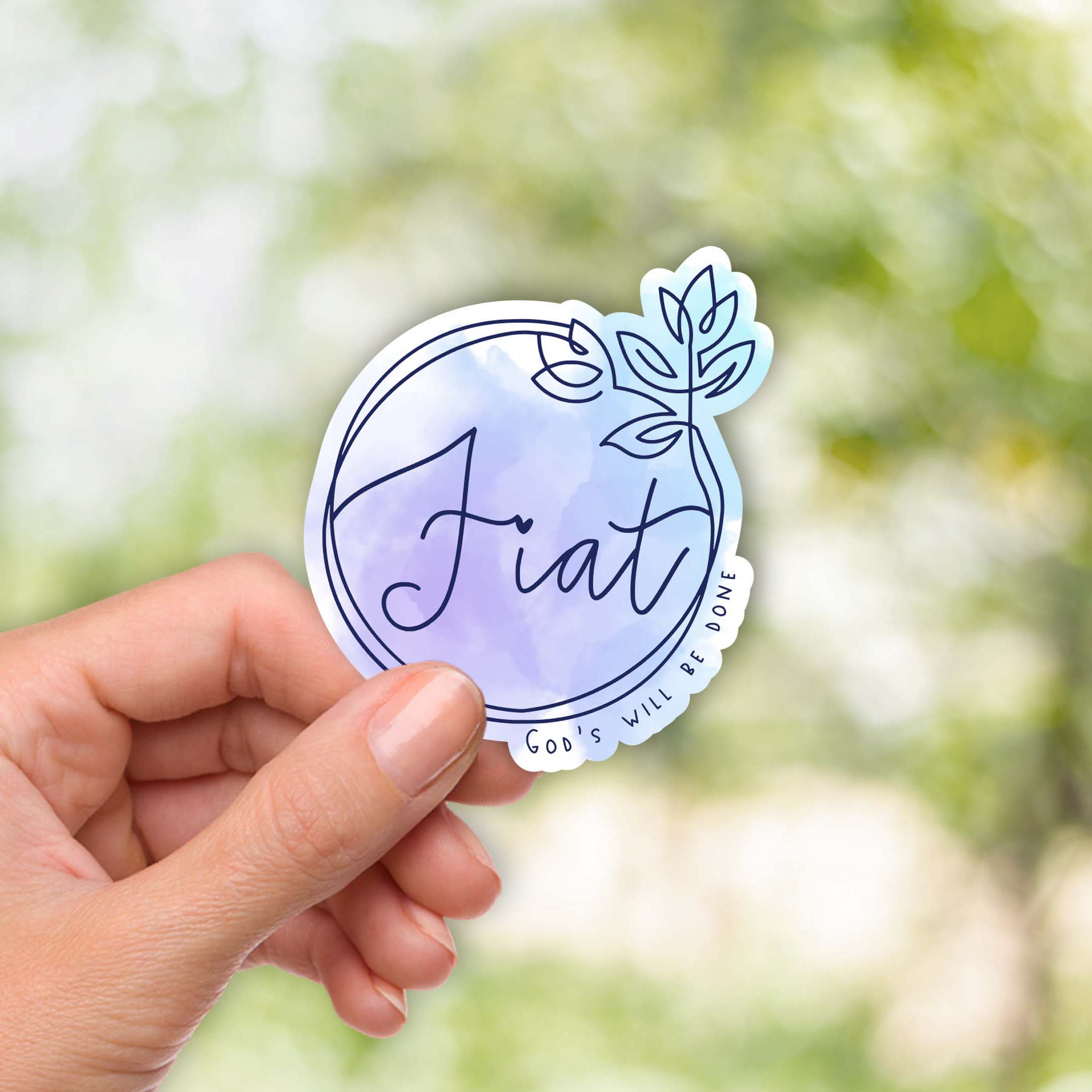 Fiat Catholic Sticker – Marian “Yes” & Faith Inspiration - Firefly Wishes
