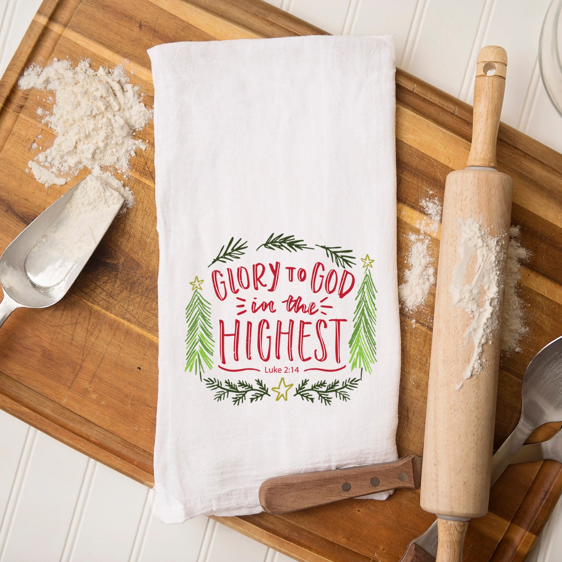 Christian Christmas Kitchen Towel – Glory to God in the Highest (Luke 2:14)
