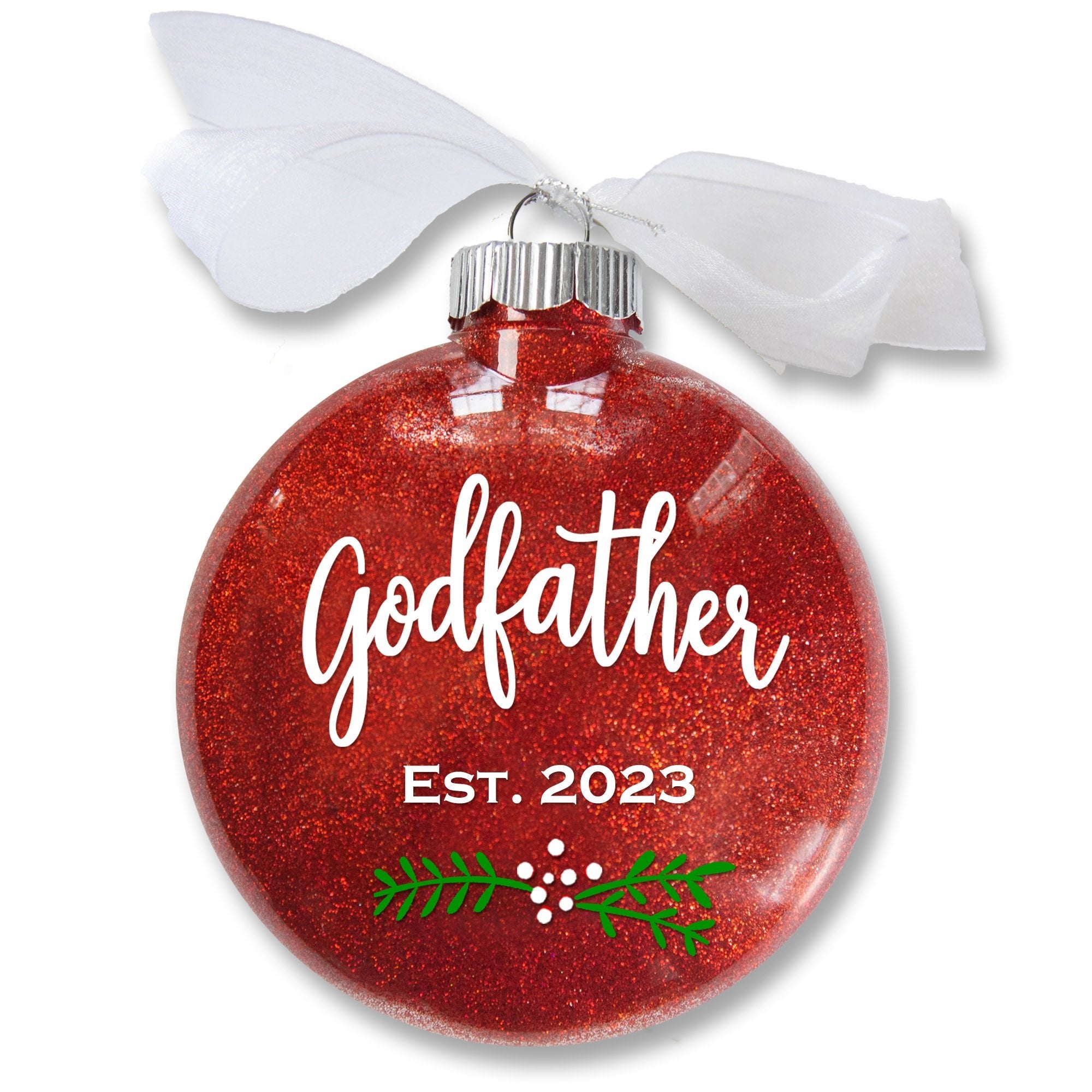 Godfather Glitter Christmas Ornament - Firefly Wishes
