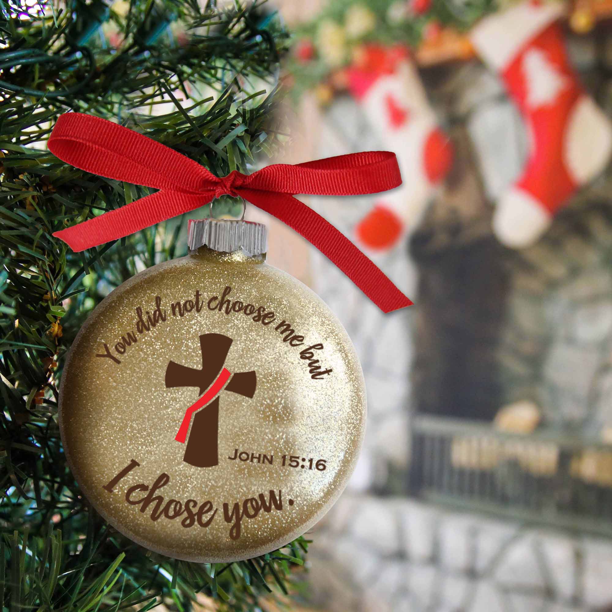 Deacon Ordination Glitter Christmas Ornament - Firefly Wishes