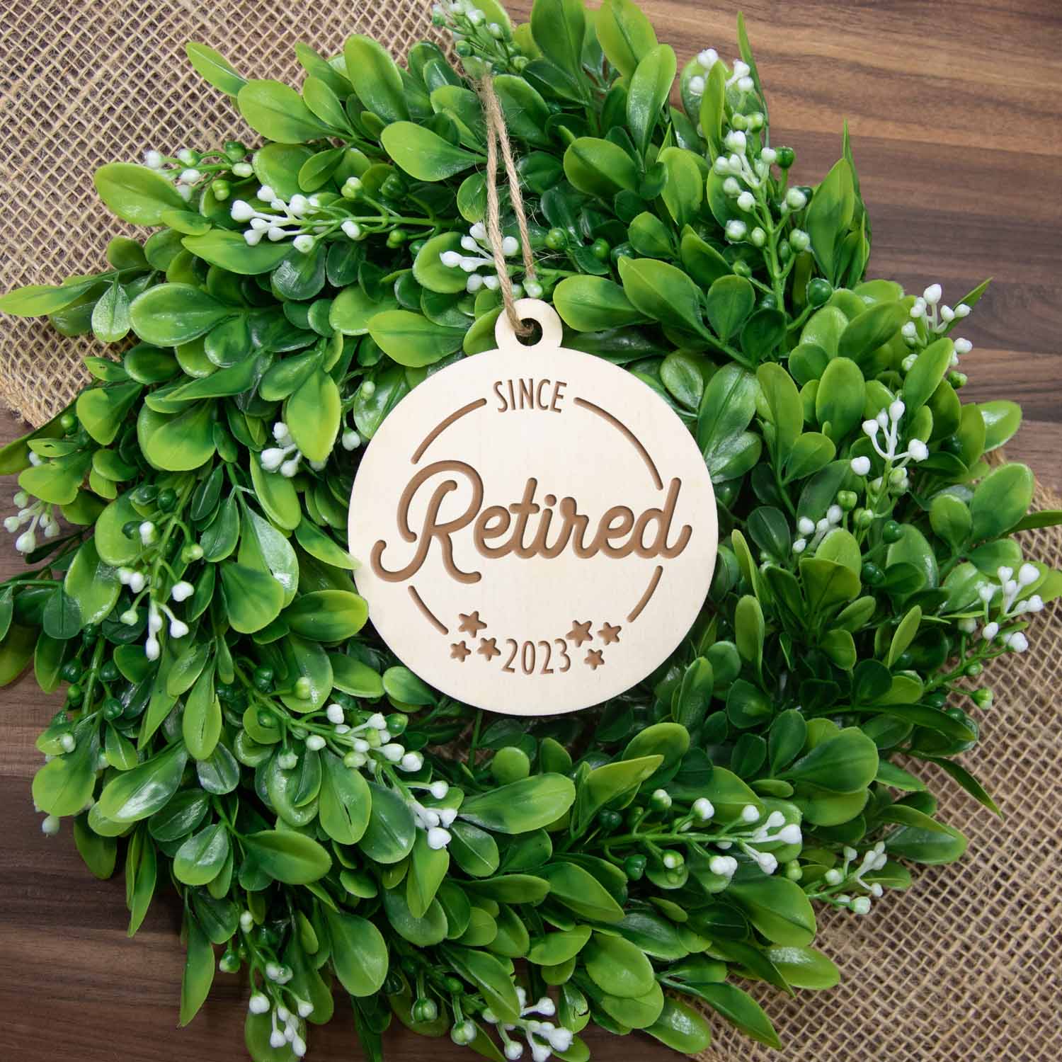 Retirement Christmas Wood Ornament