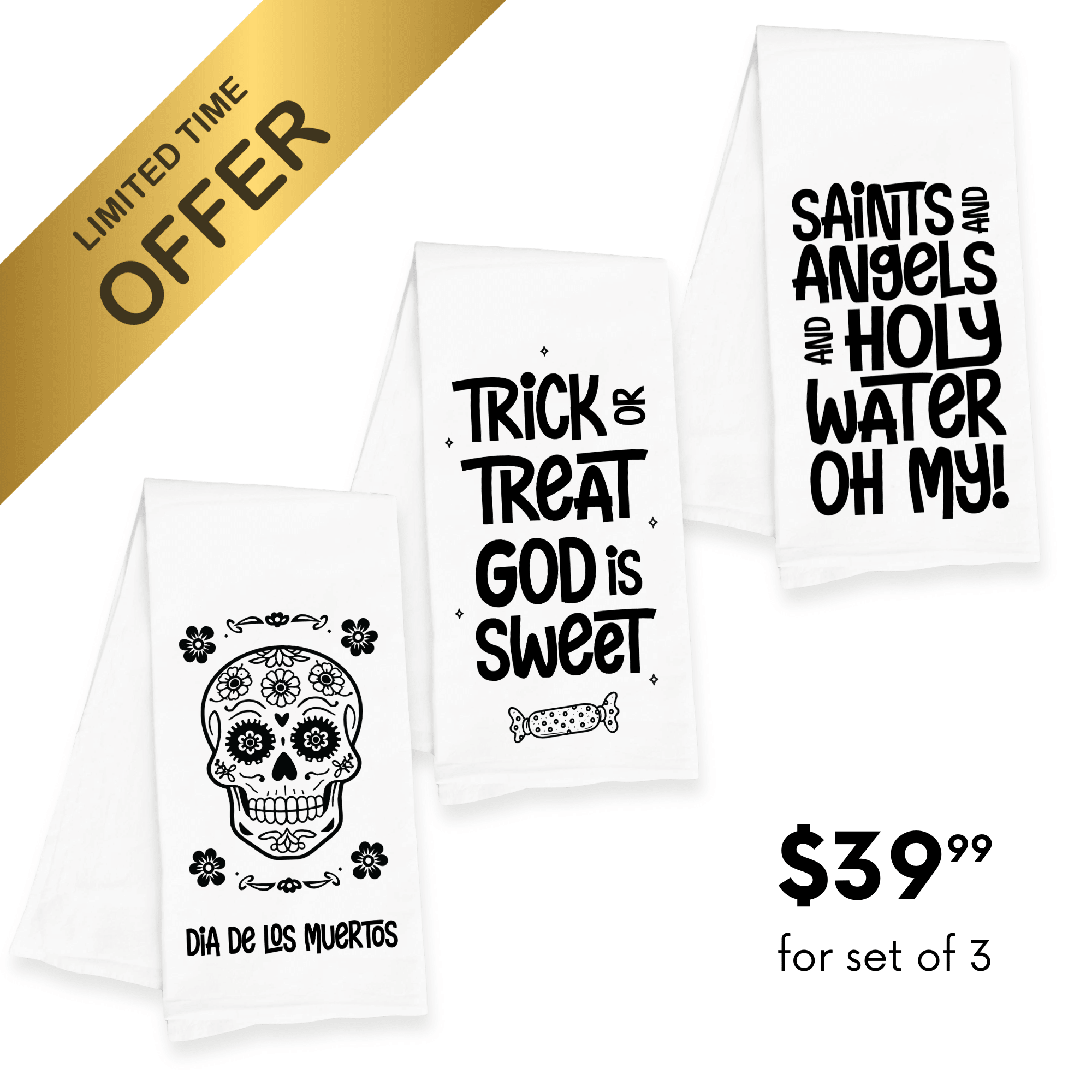 Halloween + All Saints’ Day Kitchen Towel Bundle - Firefly Wishes