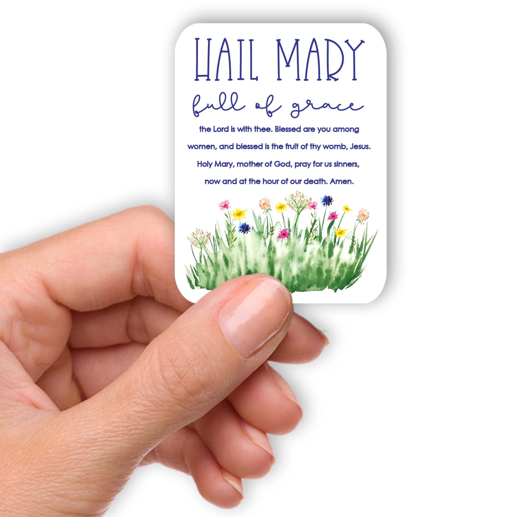 Hail Mary Waterproof Vinyl Sticker -  Catholic Prayer & Devotion
