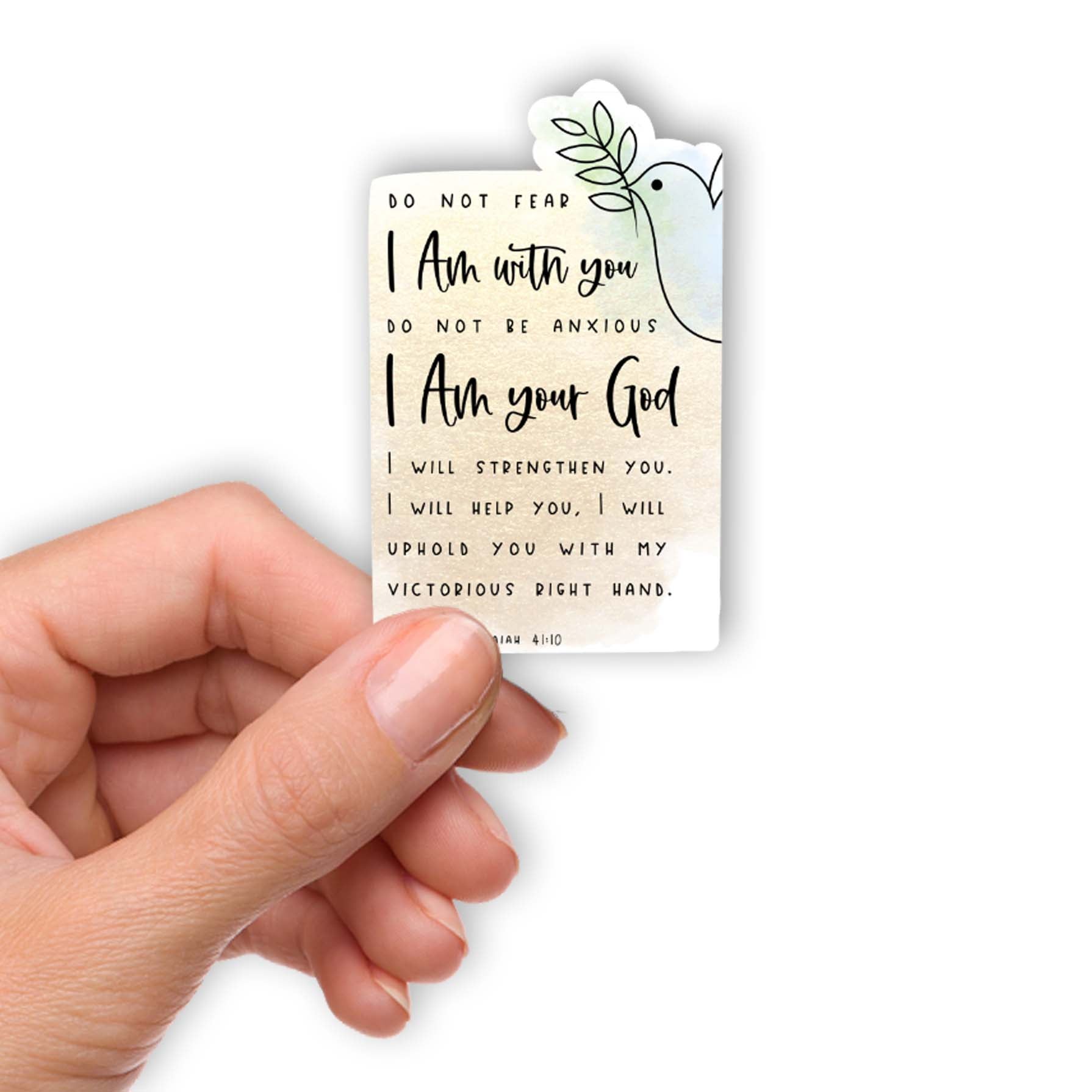 Isaiah 41:10 Waterproof Vinyl Sticker -  Christian Encouragement & Faith