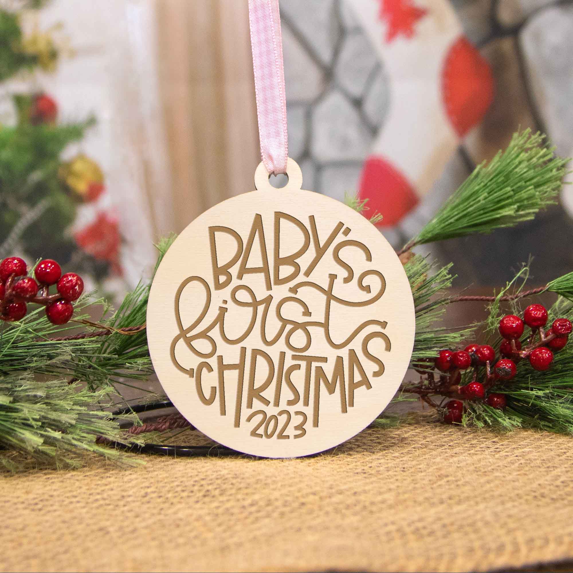 Baby's First Christmas Wood Ornament