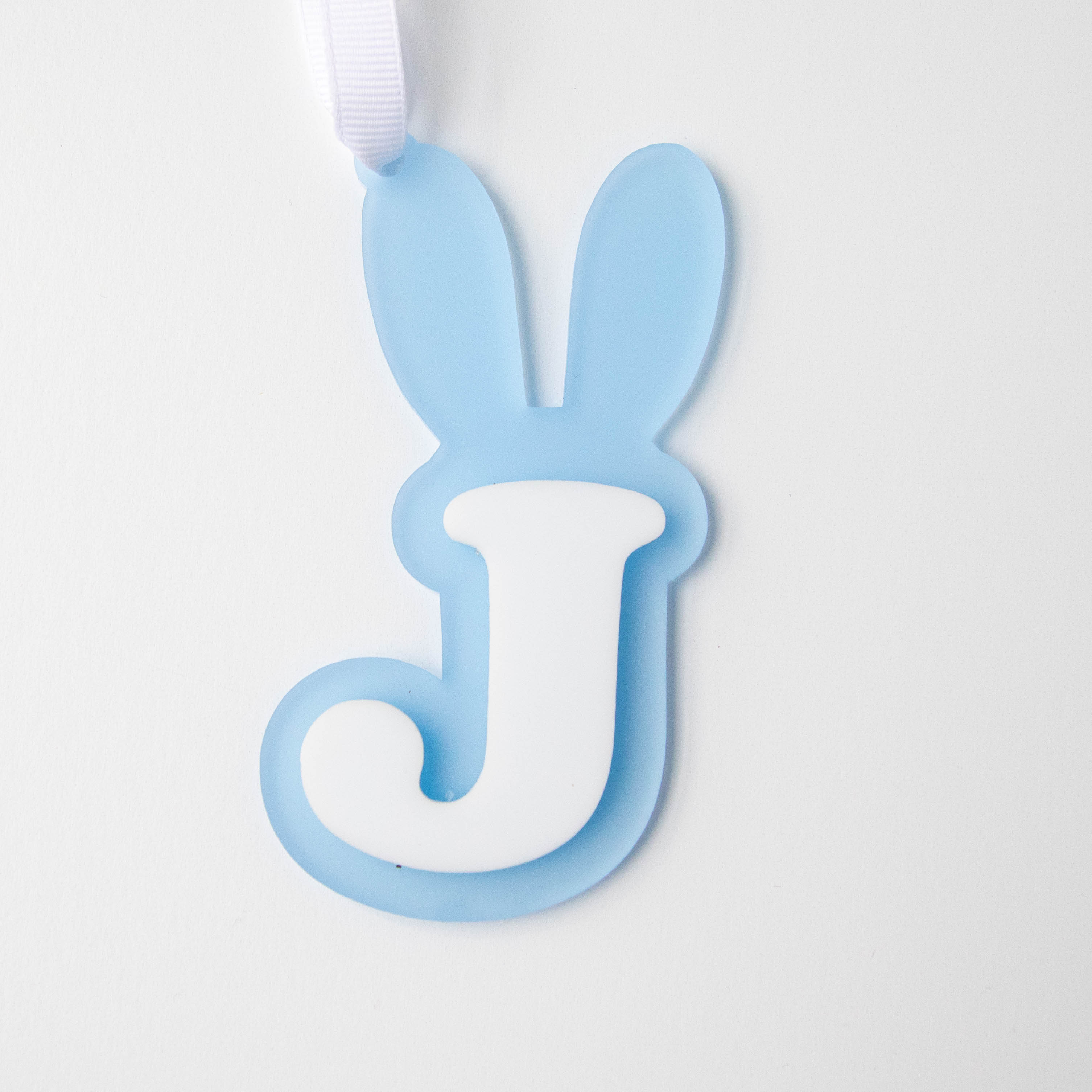 Easter Basket Name Tags, Bunny Ear Monogram Ornament, Personalized Easter Decoration