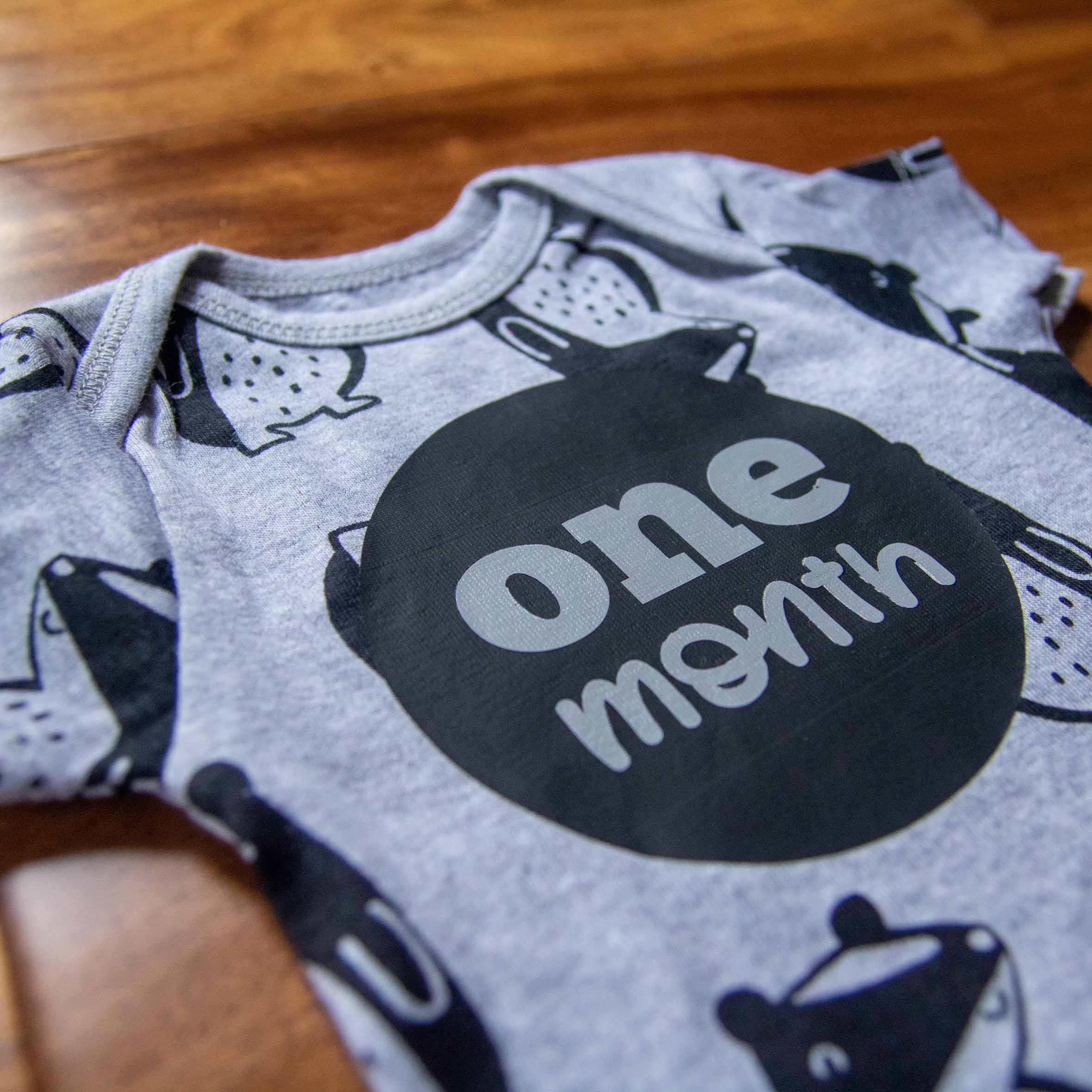 Baby Boy Monthly Photo Onesies® Set – Badger Adventure