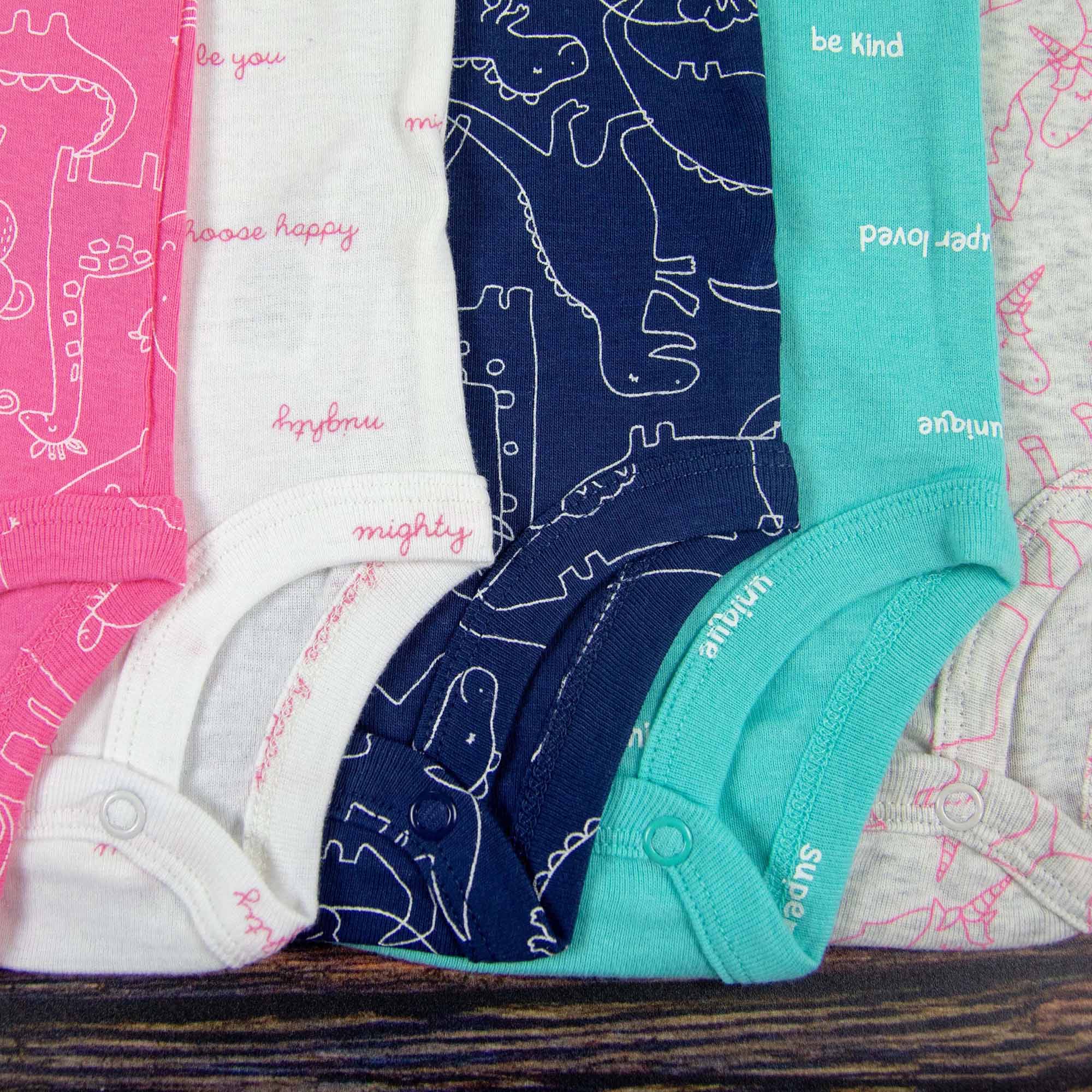 Baby Girl Monthly Photo Bodysuit Set – Unicorns, Dinosaurs & Jungle Animals - Firefly Wishes