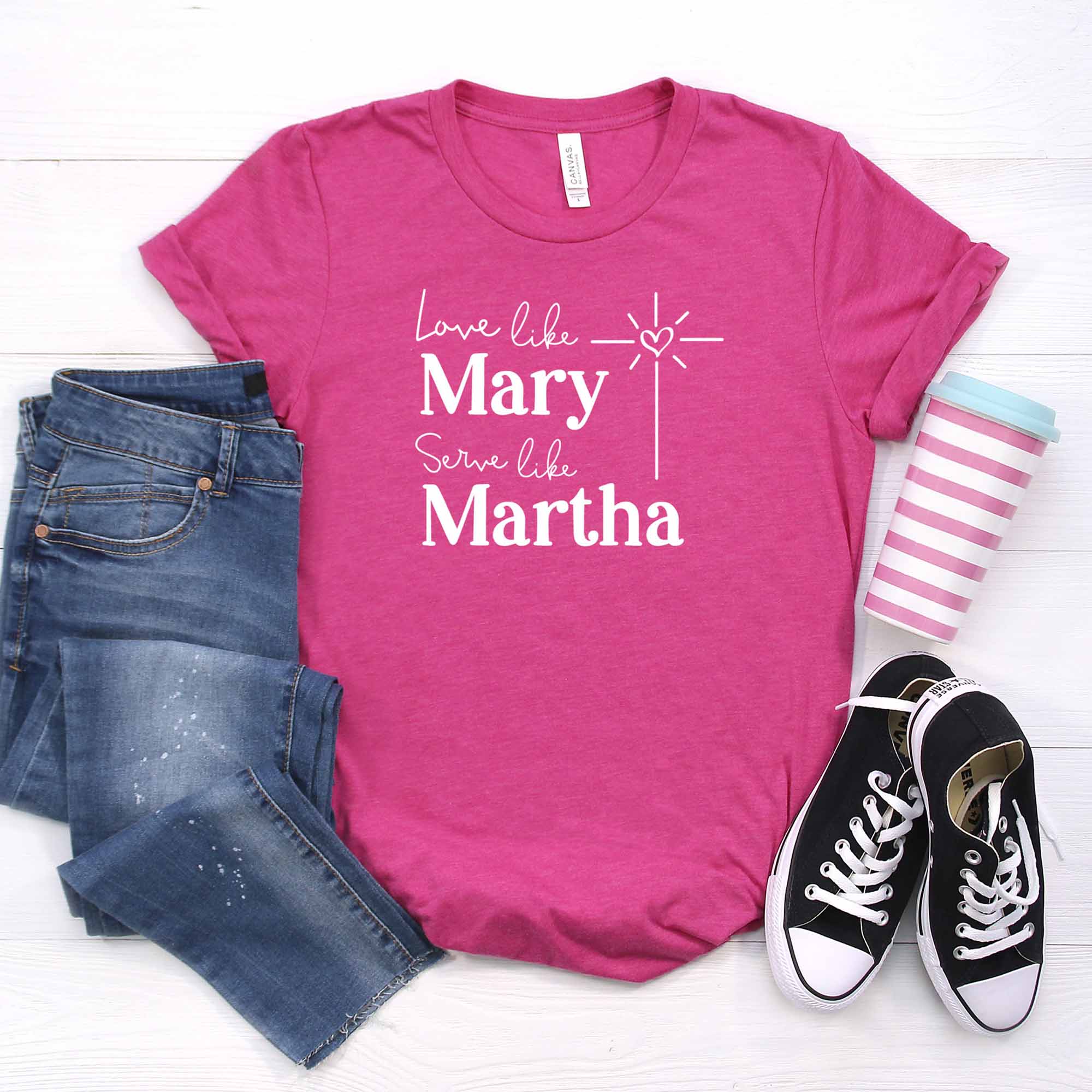 Love Like Mary, Serve Like Martha T-Shirt - Firefly Wishes
