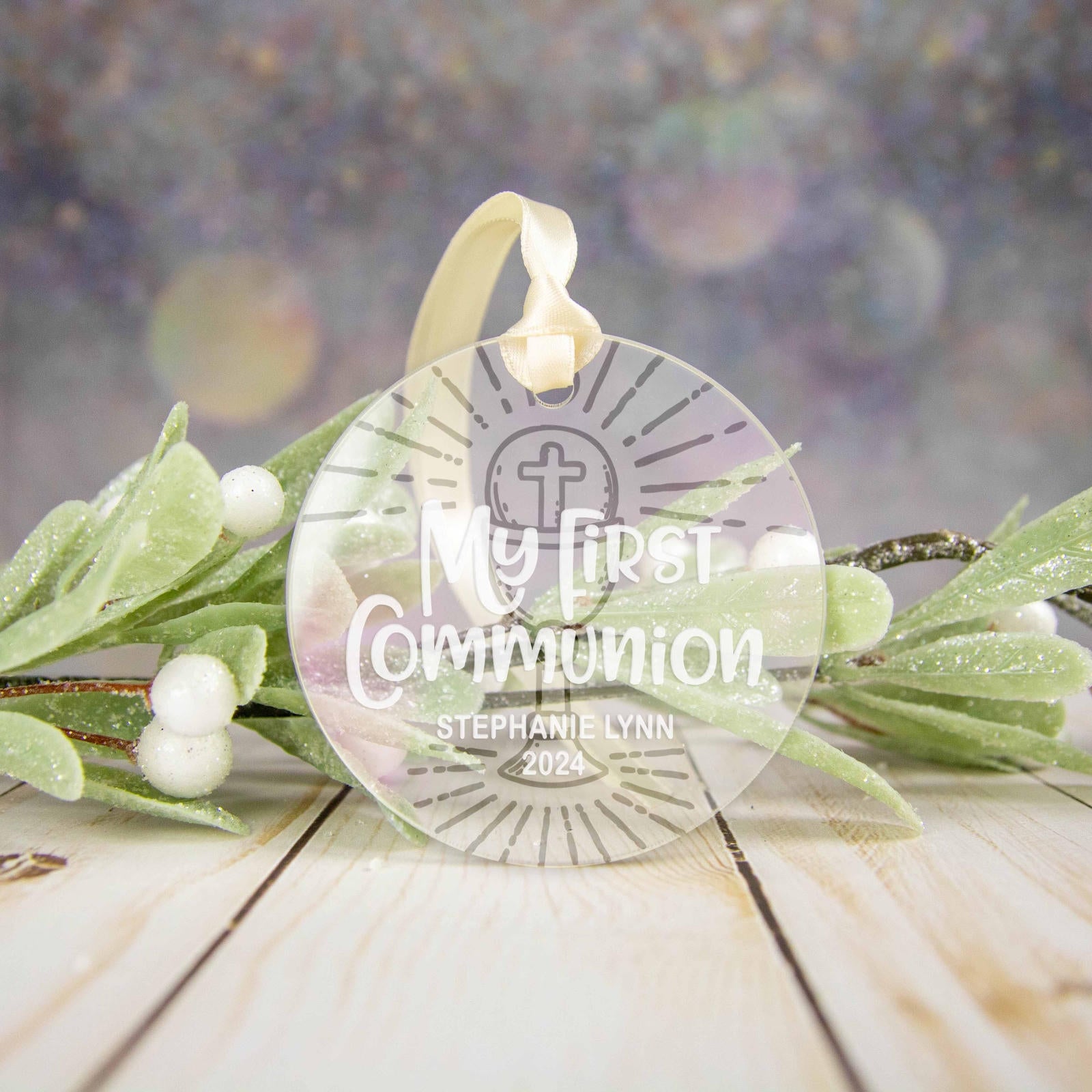 My First Communion Acrylic Christmas Ornament (Radiant Eucharist)