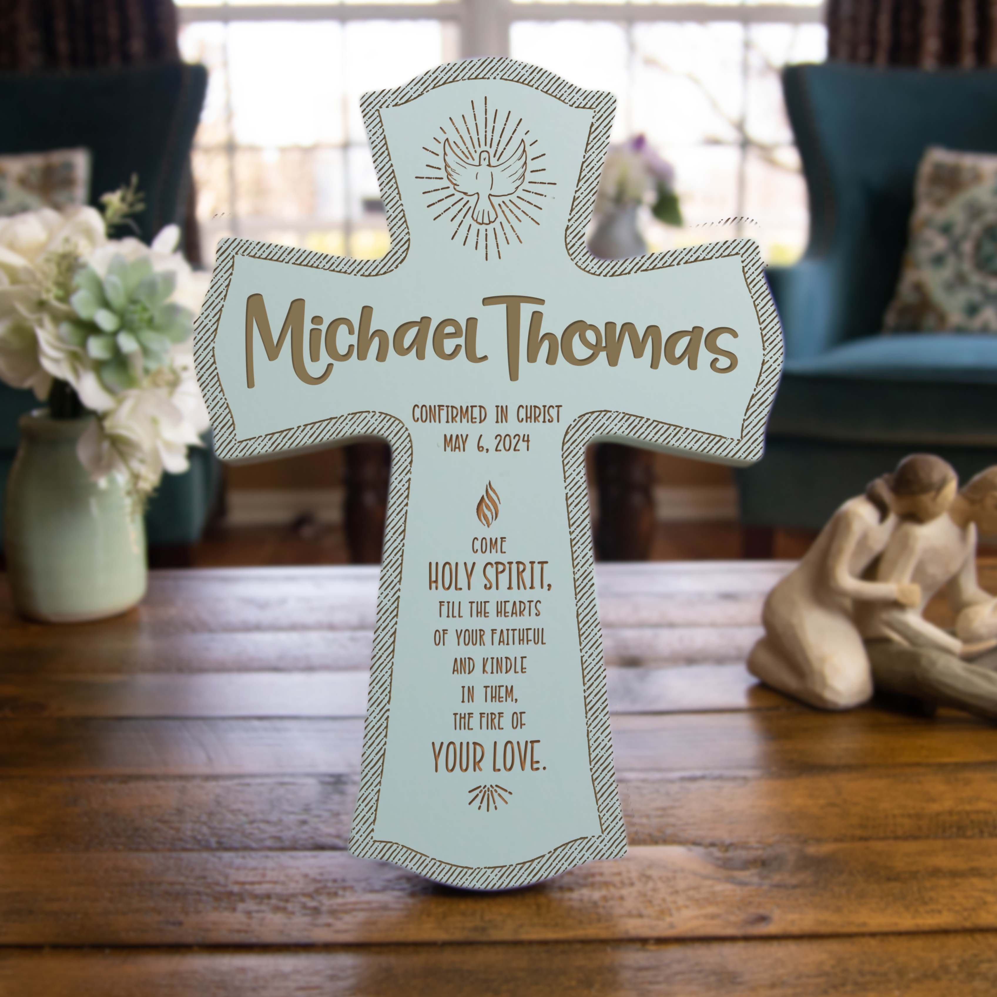 Confirmation Personalized Wood Cross - Engraved Religious Keepsake Gift