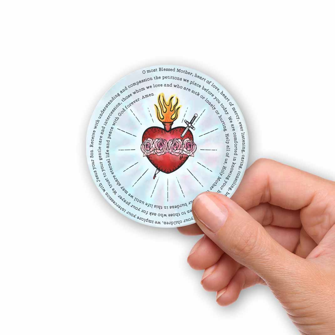 Immaculate Heart of Mary Catholic Vinyl Waterproof Sticker - Firefly Wishes
