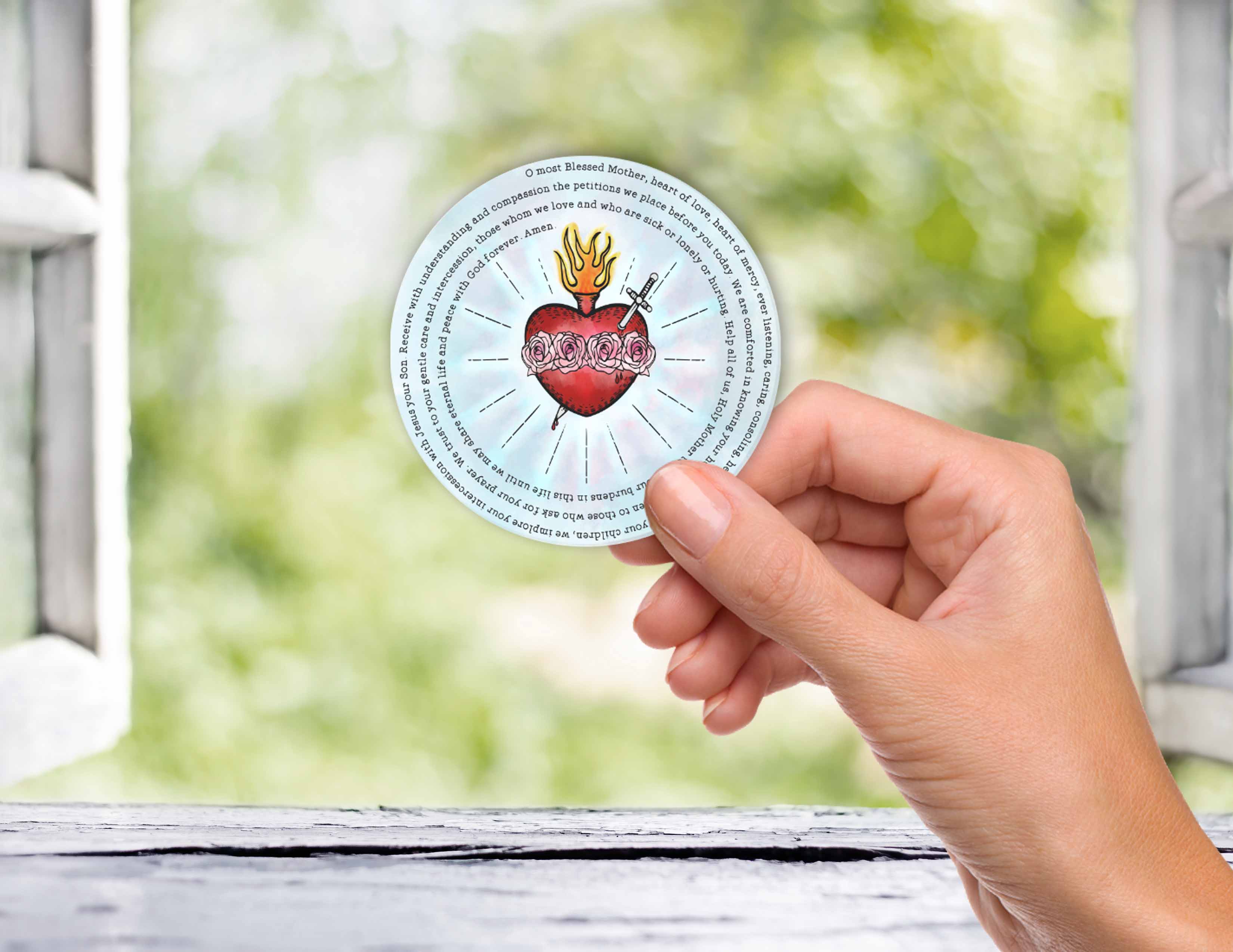Immaculate Heart of Mary Catholic Vinyl Waterproof Sticker - Firefly Wishes